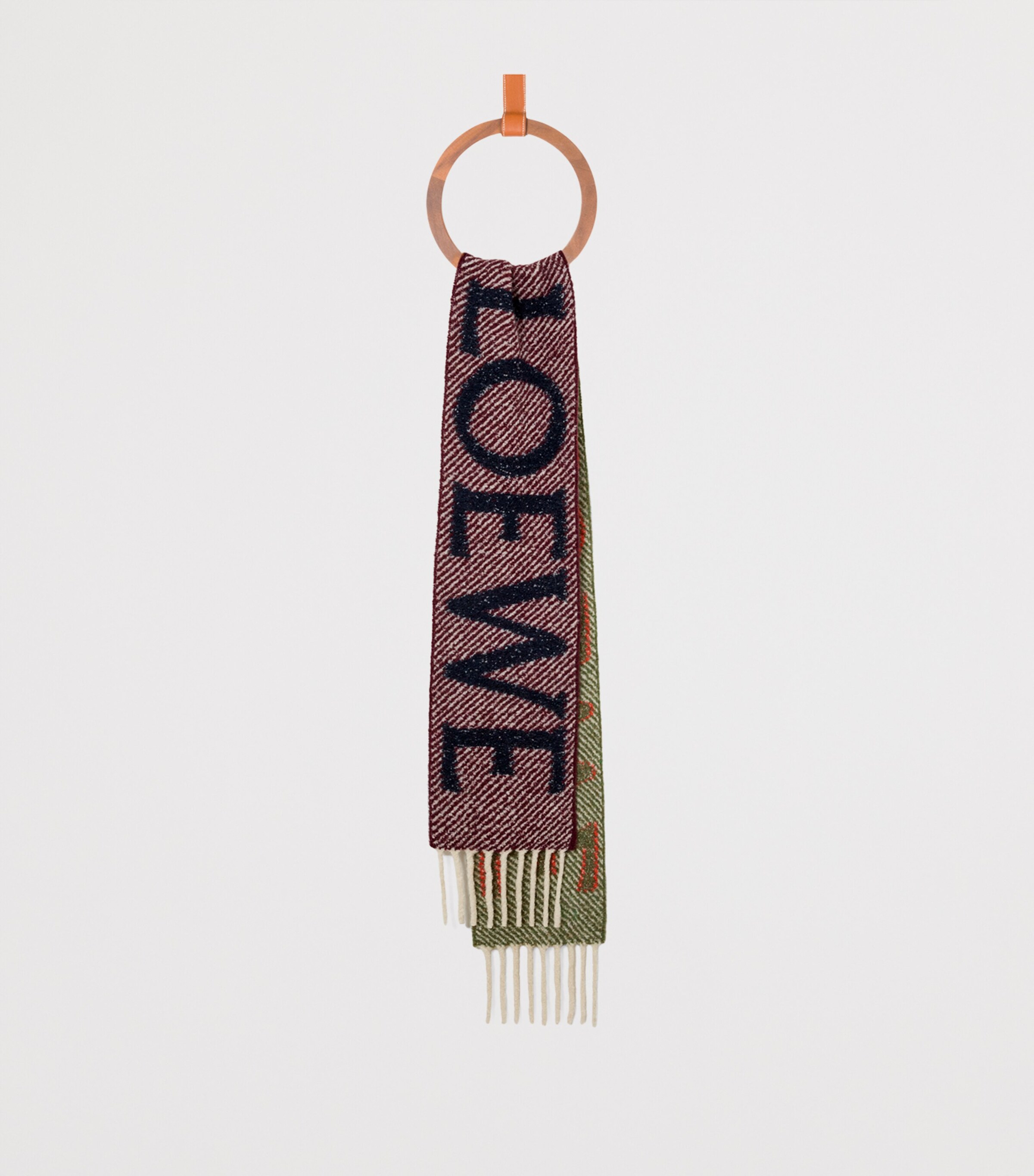 Alpaca-Wool-Blend Logo Scarf NAVY ORANGE Image 3