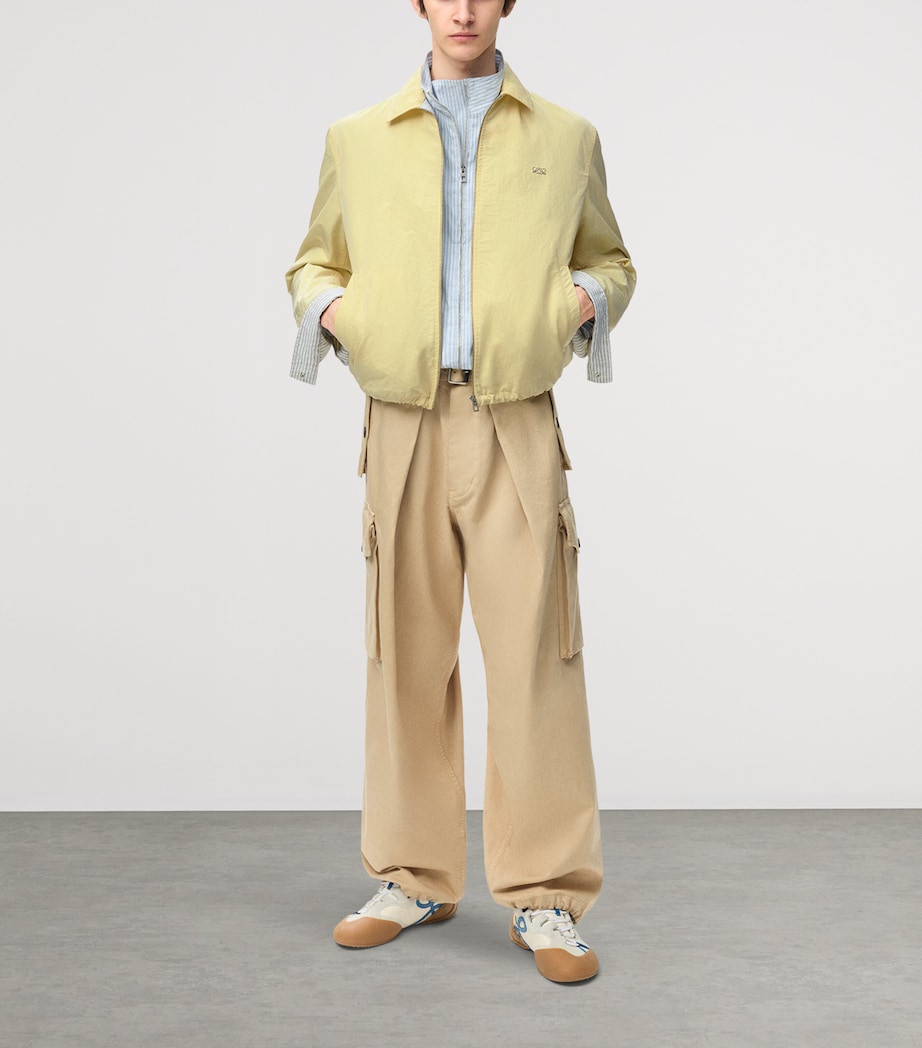 LOEWE Mens Canvas Zip-Up Jacket Light Yellow Image 2