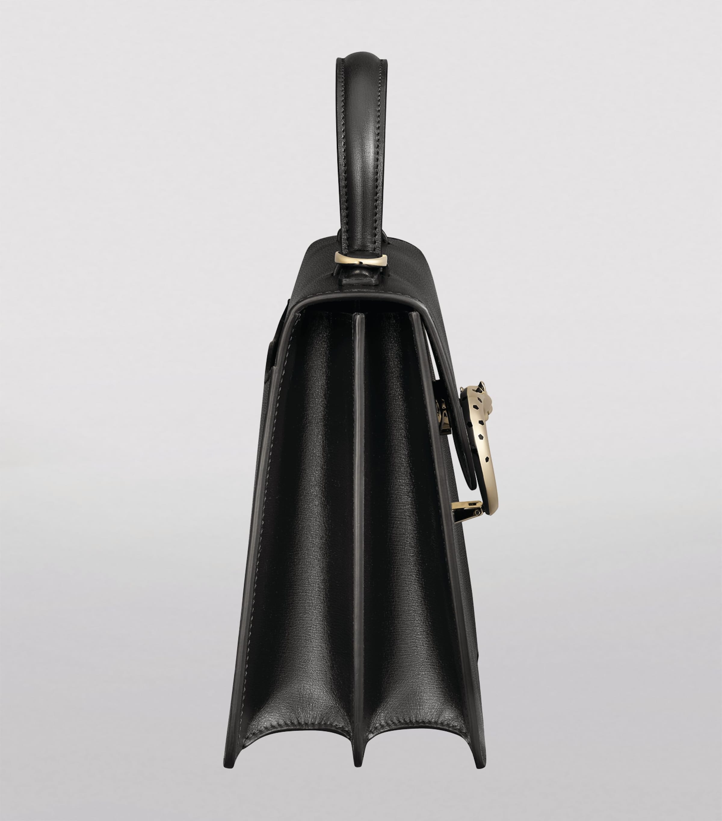Leather Panthère De Cartier Top-Handle Bag BLACK Image 3