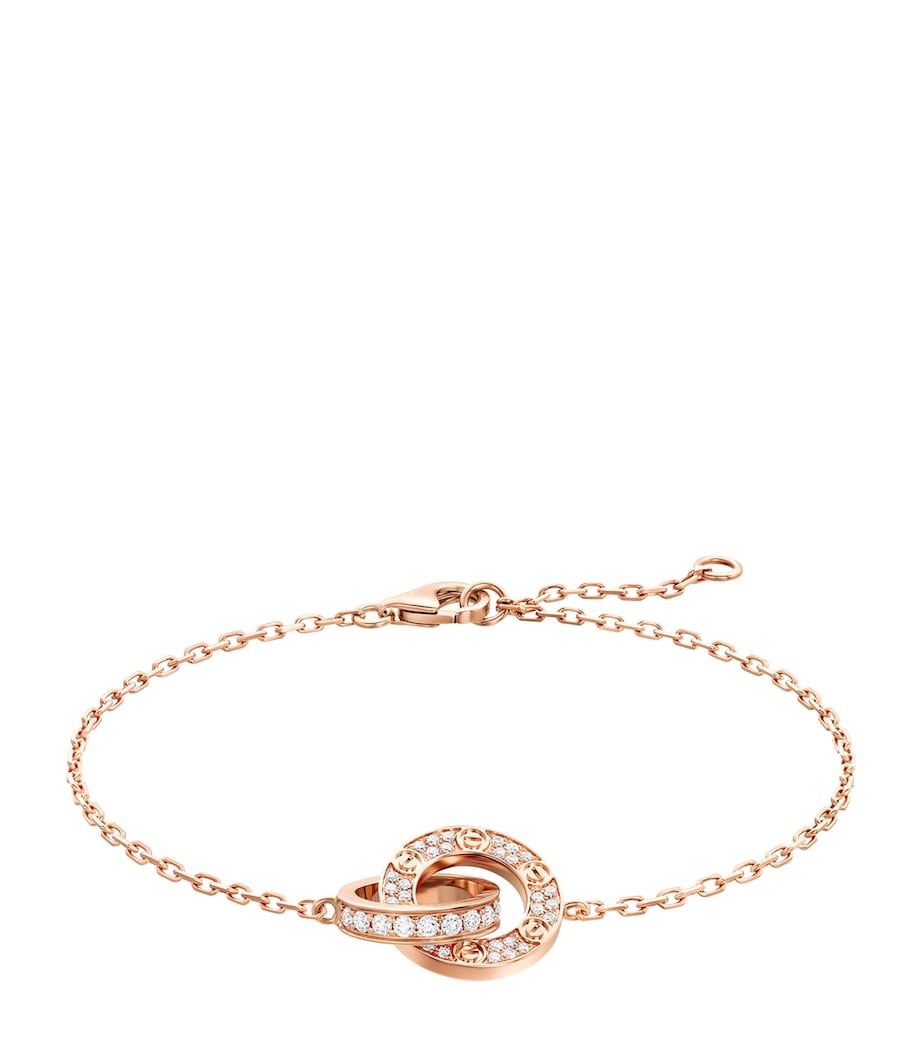Rose Gold and Diamond LOVE Chain Bracelet ROSE GOLD Image 1