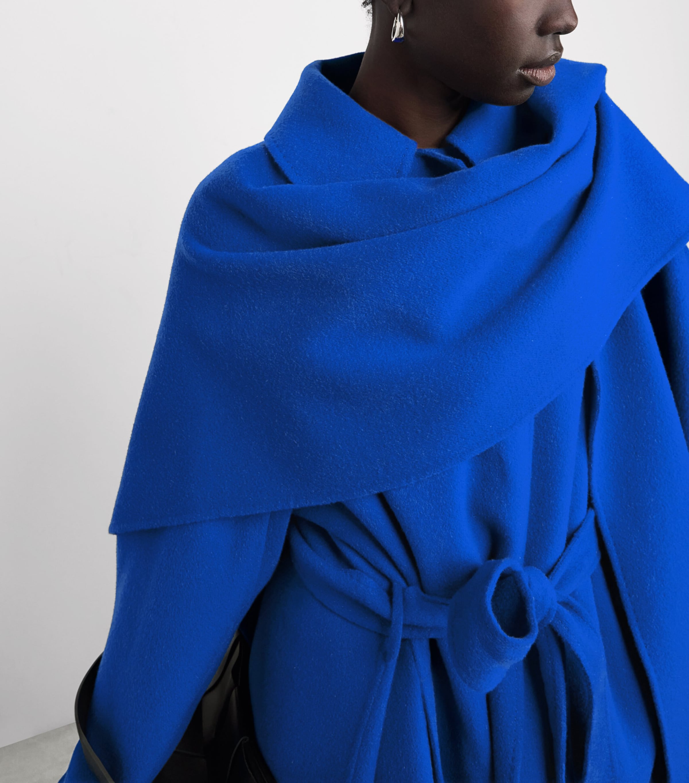 Wool-Cashmere Detachable Cape Coat GALAXY BLUE Image 7