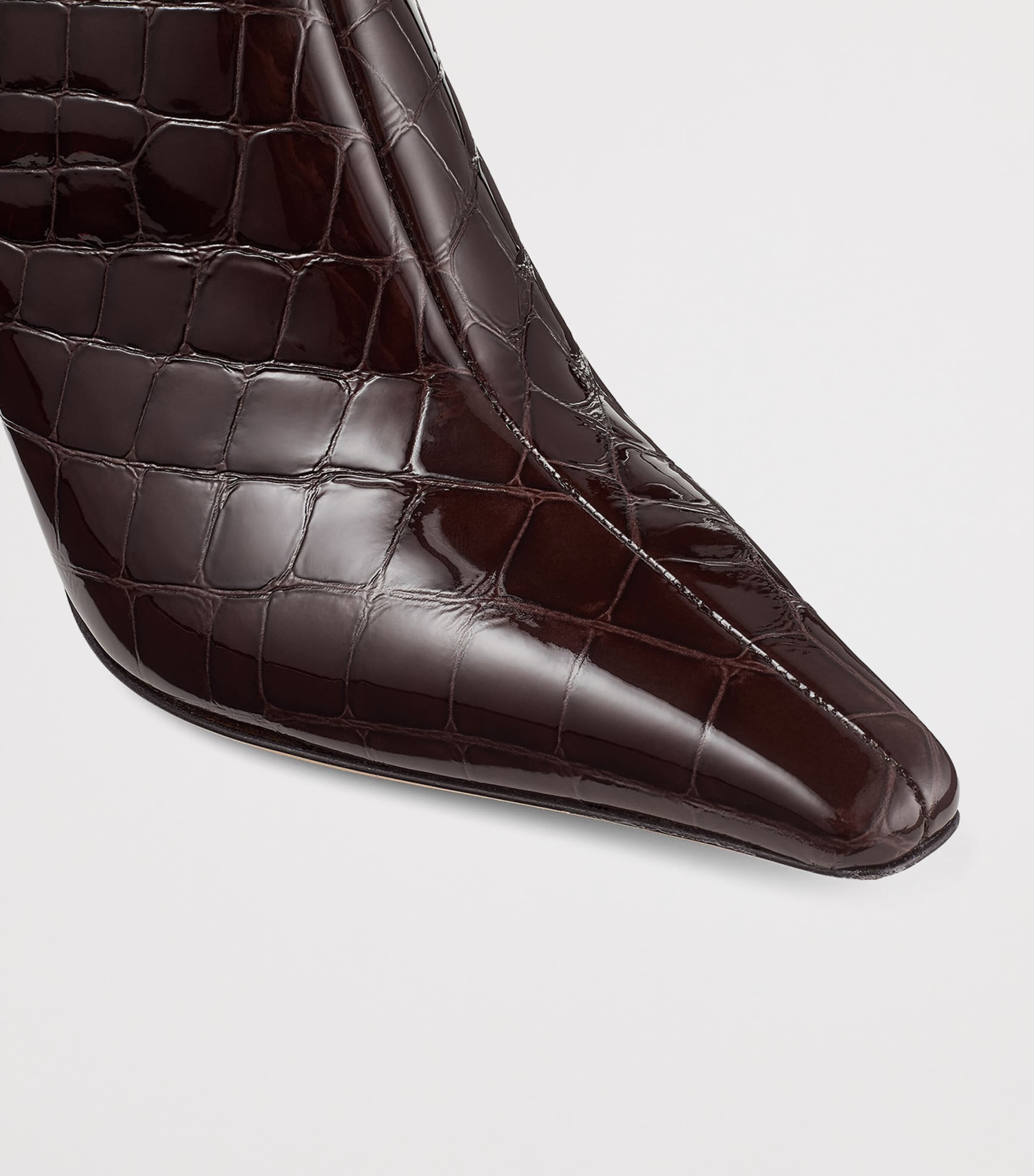 Agathe 85 Leather Croc-Embossed Knee-High Boots SAMBUCO Image 4