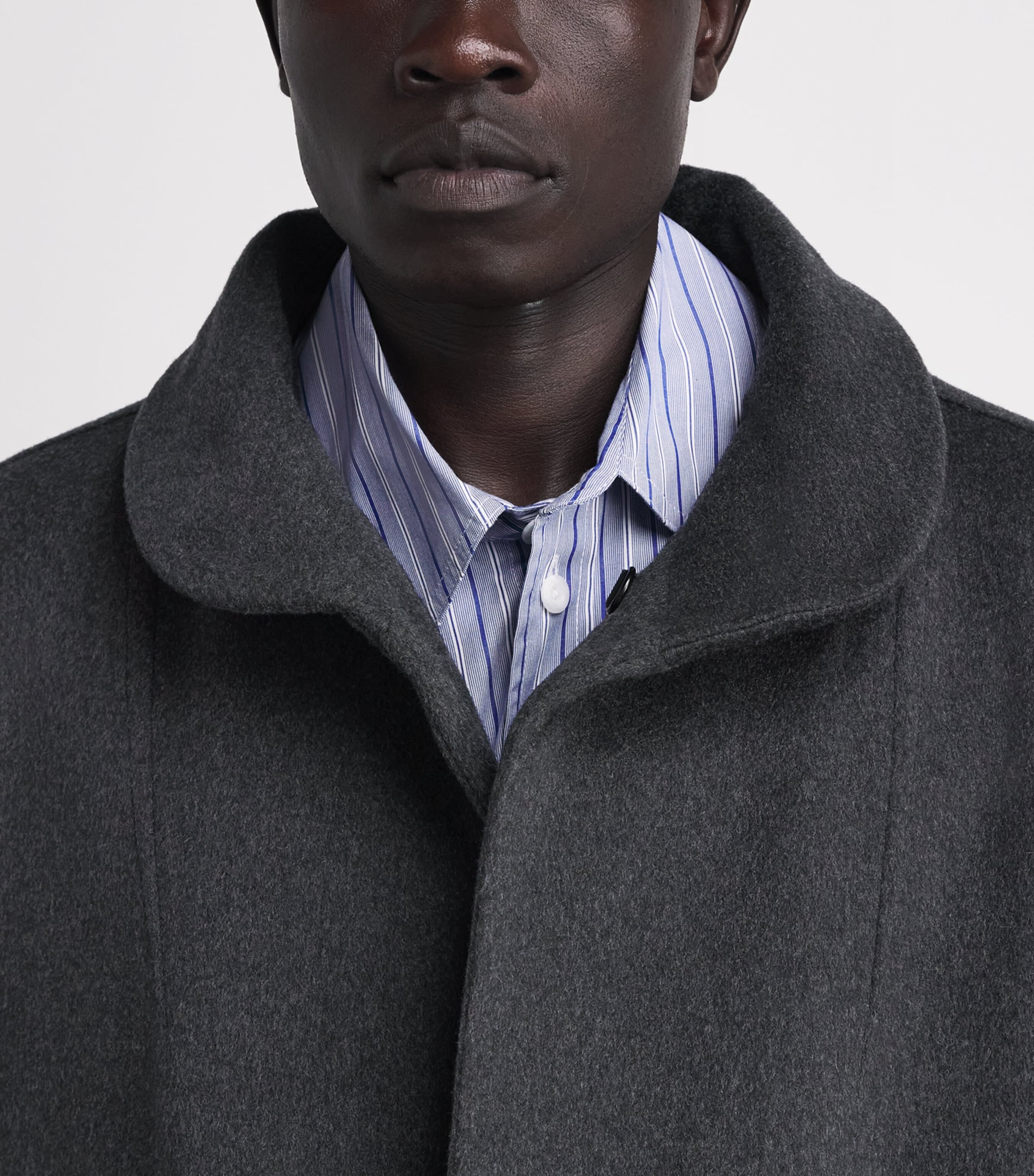 Vivienne Westwood Mens Wool-Cashmere Menzel Coat Dark Grey Melange Image 3
