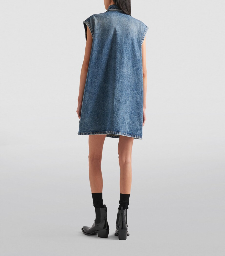 Denim Sleeveless Shirt F0BAU Image 4