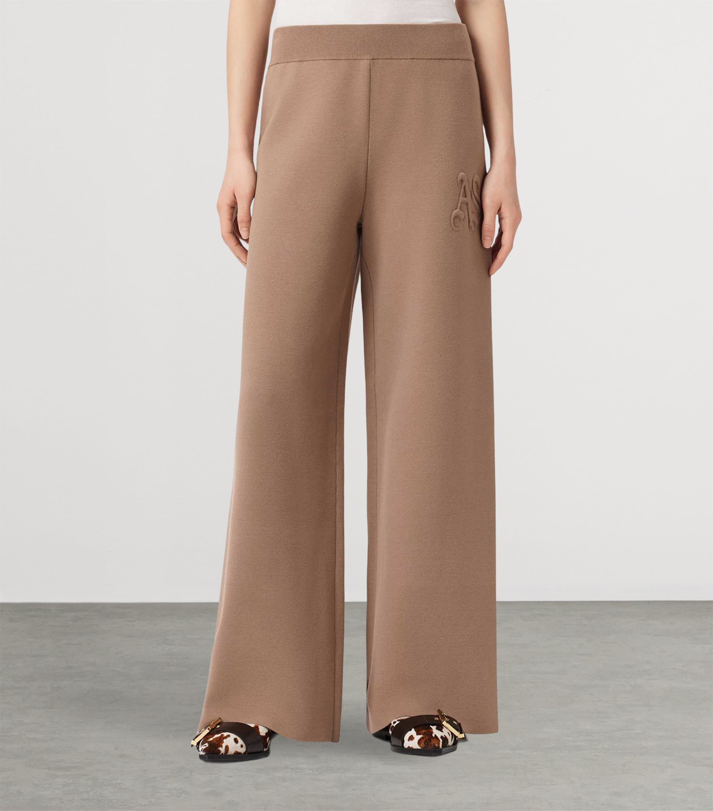 AllSaints Womens Sonny Straight Sweatpants Pine Bark Brown Image 3