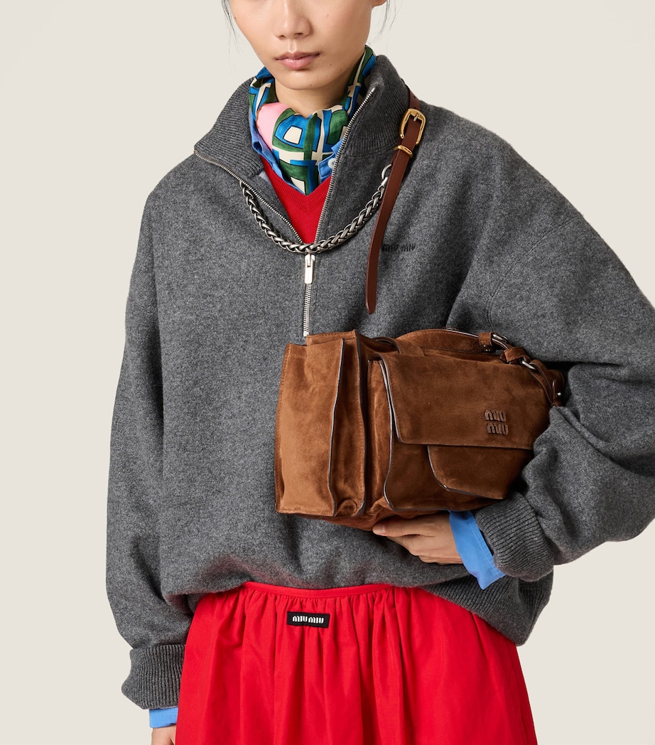 Miu Miu Womens Cashmere Logo Sweater Image 4