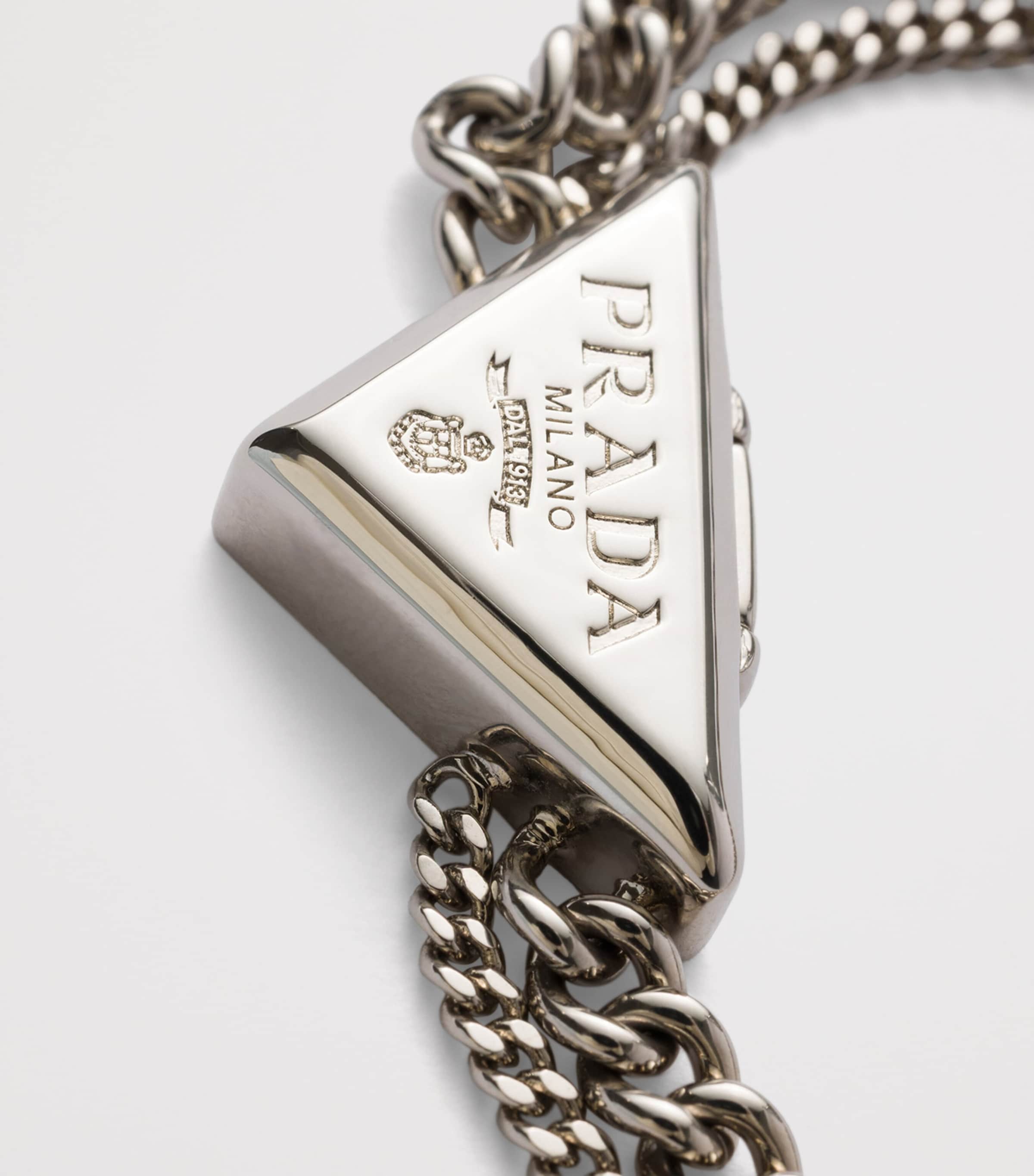 Prada Brass Triangle Bracelet Gold/silver Image 3