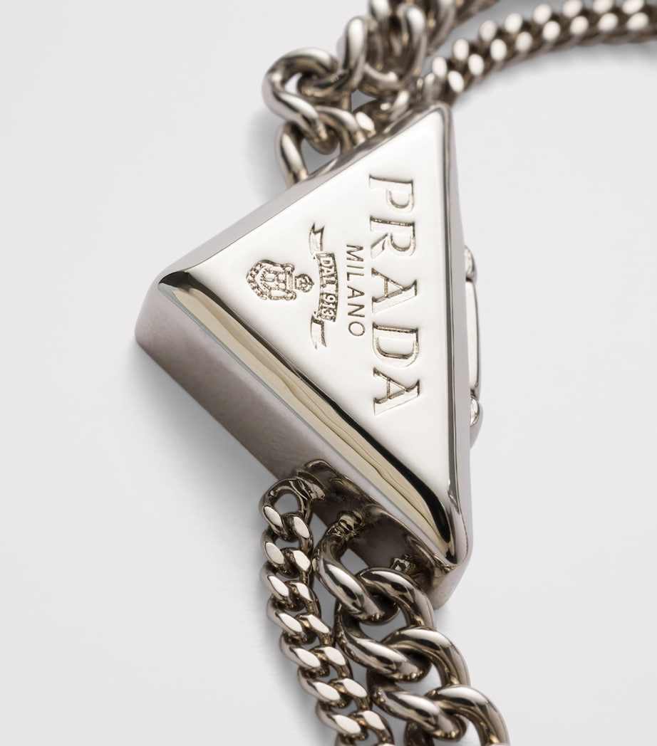 Prada Brass Triangle Bracelet Gold/silver Image 3