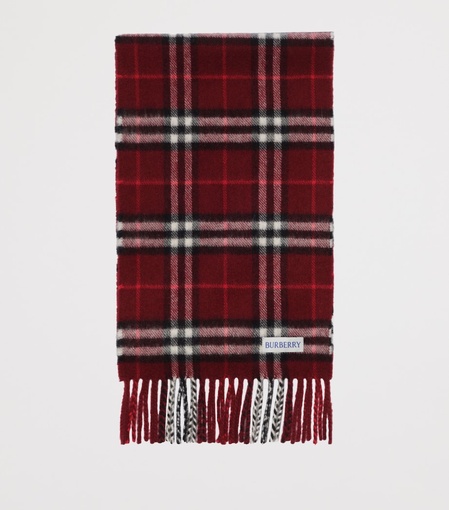 Burberry Kids Cashmere Check Scarf Oxblood Red Image 2