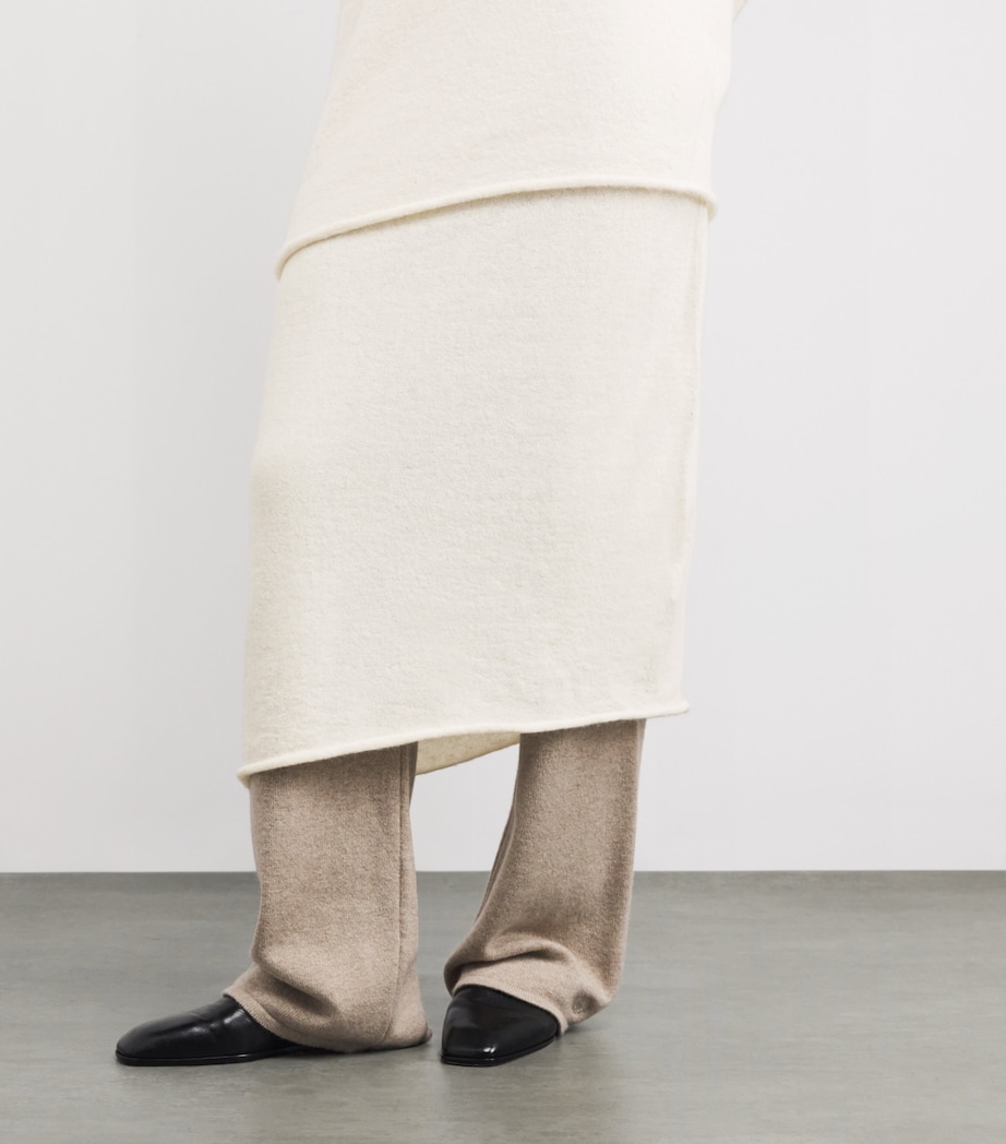 Alpaca-Blend Askew Midi Skirt RAW WHITE Image 6