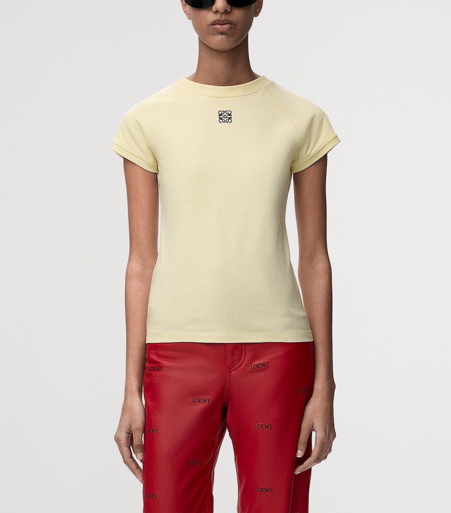 LOEWE Womens Cotton-Blend Baby T-Shirt Light Yellow Image 3