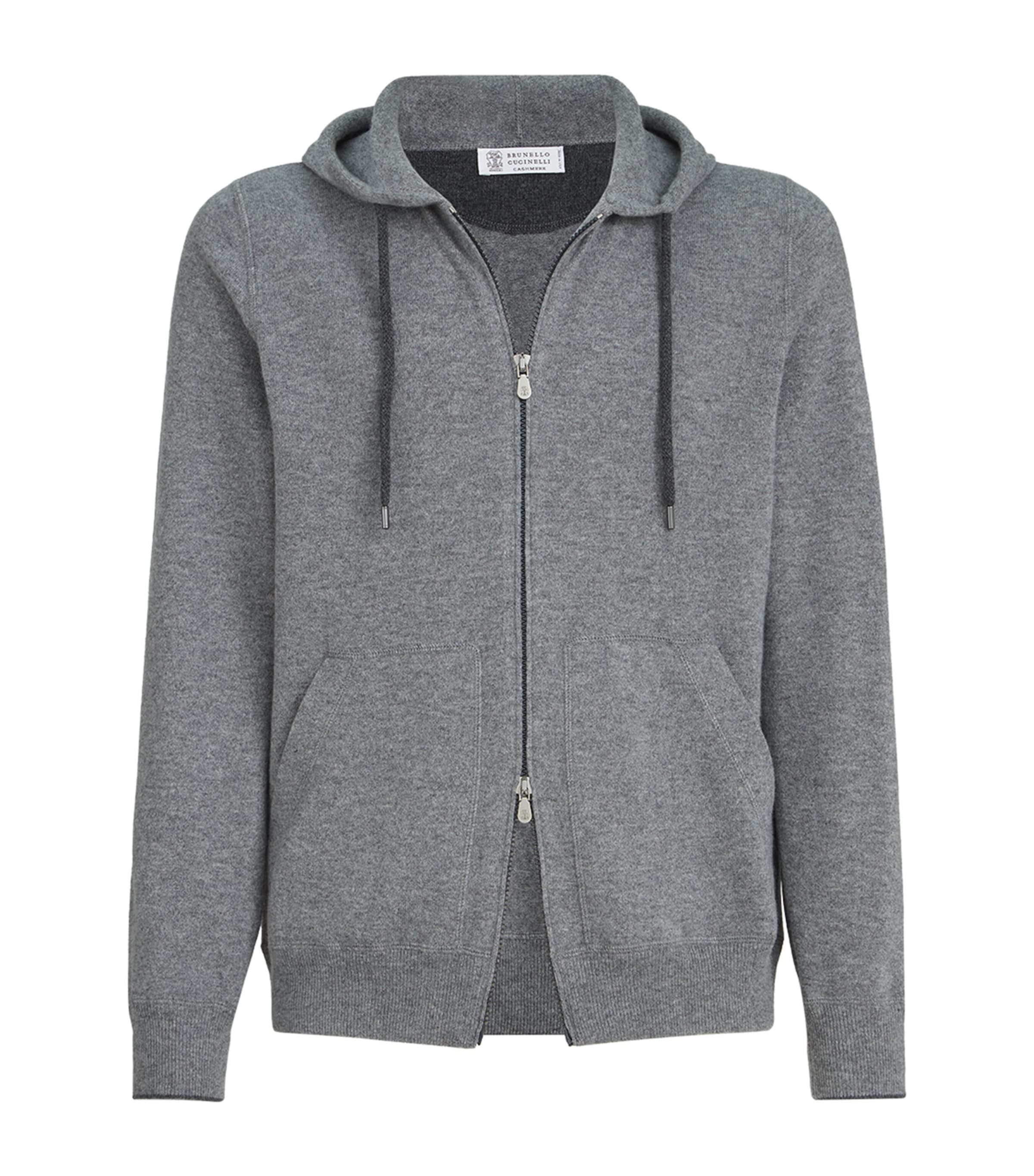 Brunello Cucinelli Mens Cashmere Zip-Up Hoodie Image 1