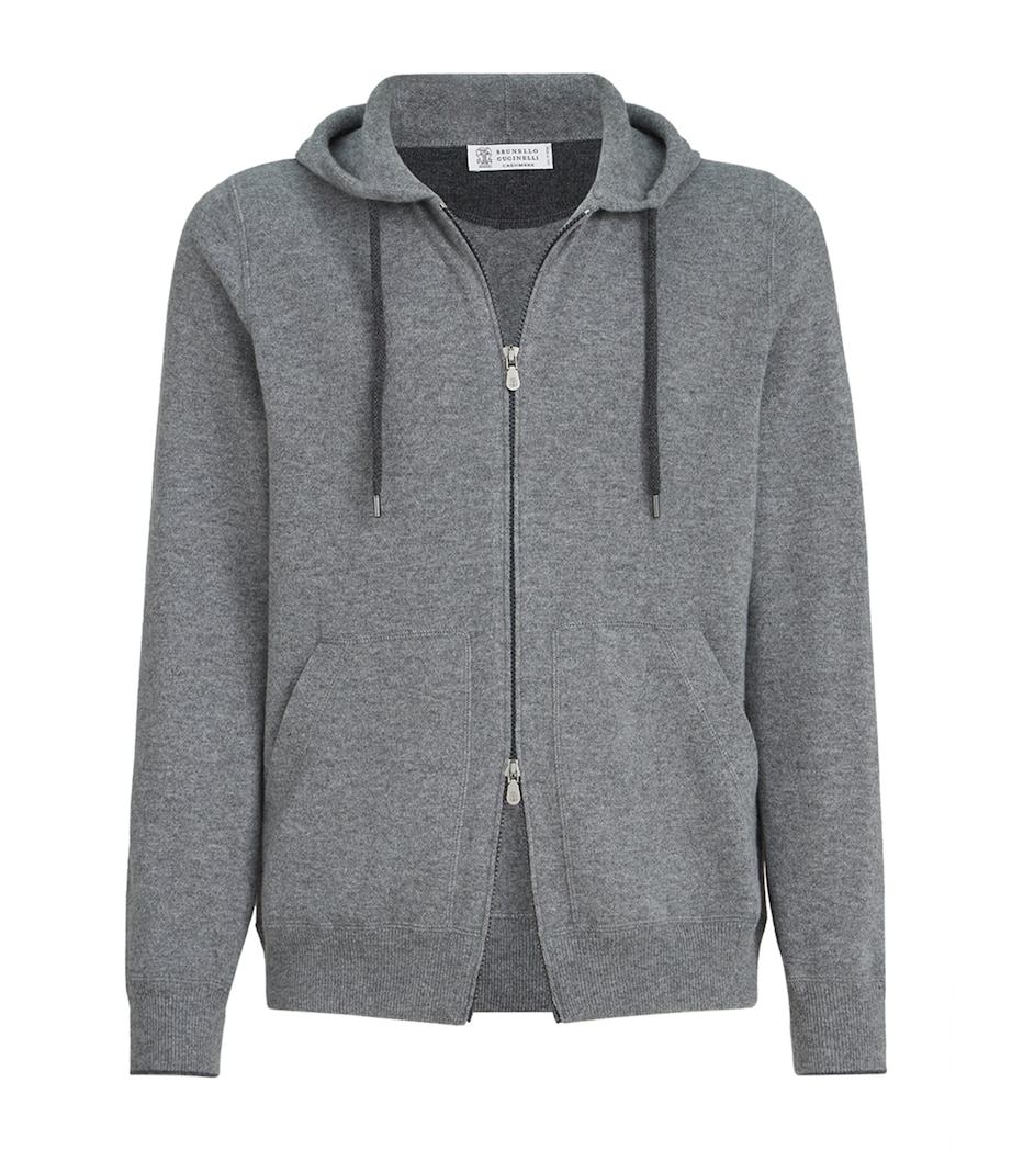 Brunello Cucinelli Mens Cashmere Zip-Up Hoodie Image 1