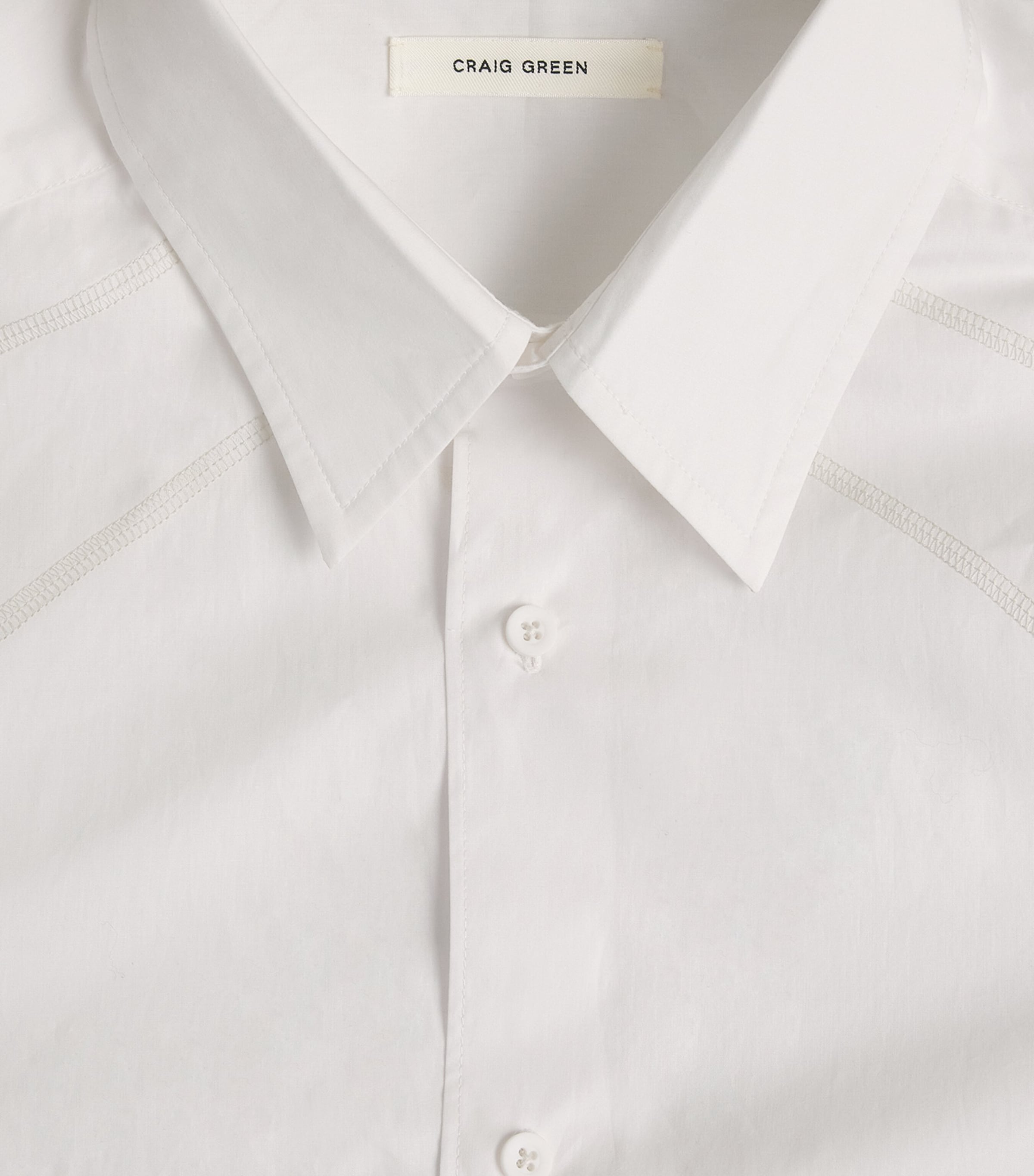 Craig Green Mens Cotton Flatlock Shirt White Image 5