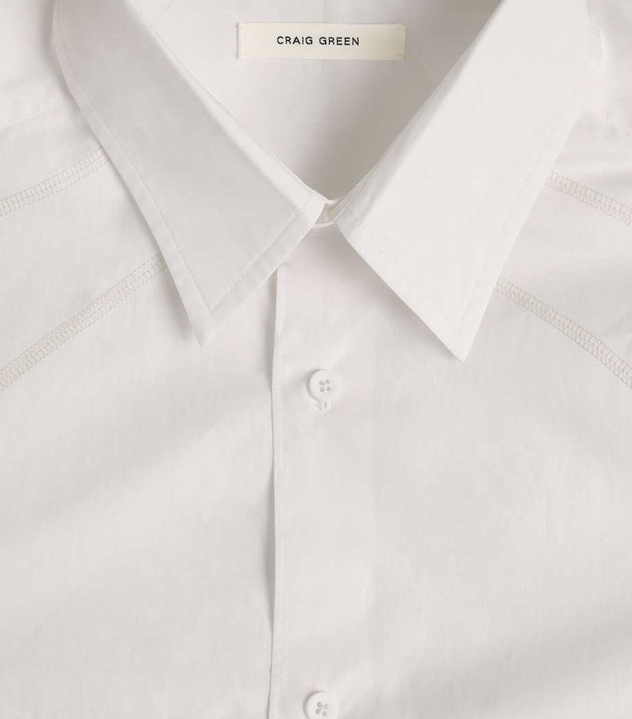 Cotton Flatlock Shirt WHITE Image 5