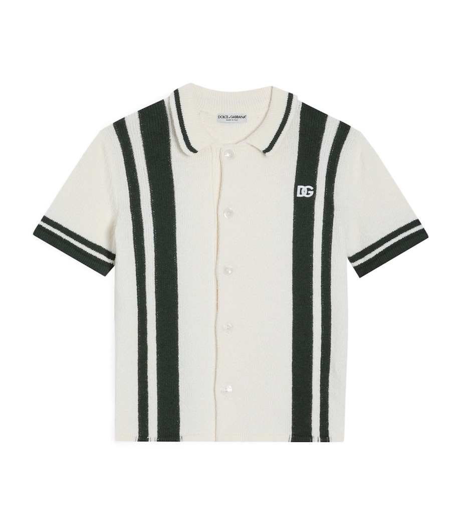 Dolce&Gabbana Kids Knitted Stripe Shirt (8-12+ Years) Panna/verdone Image 1