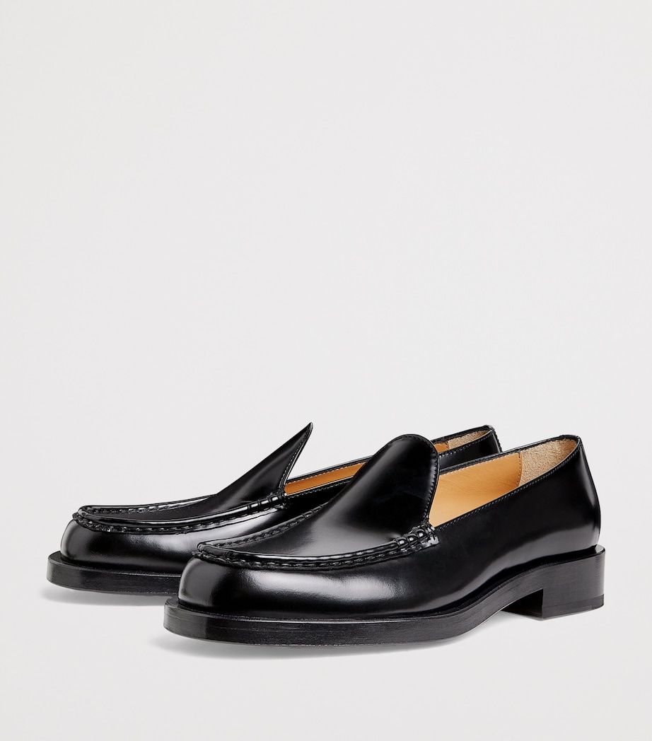Leather Loafers 990-BLACK Image 3