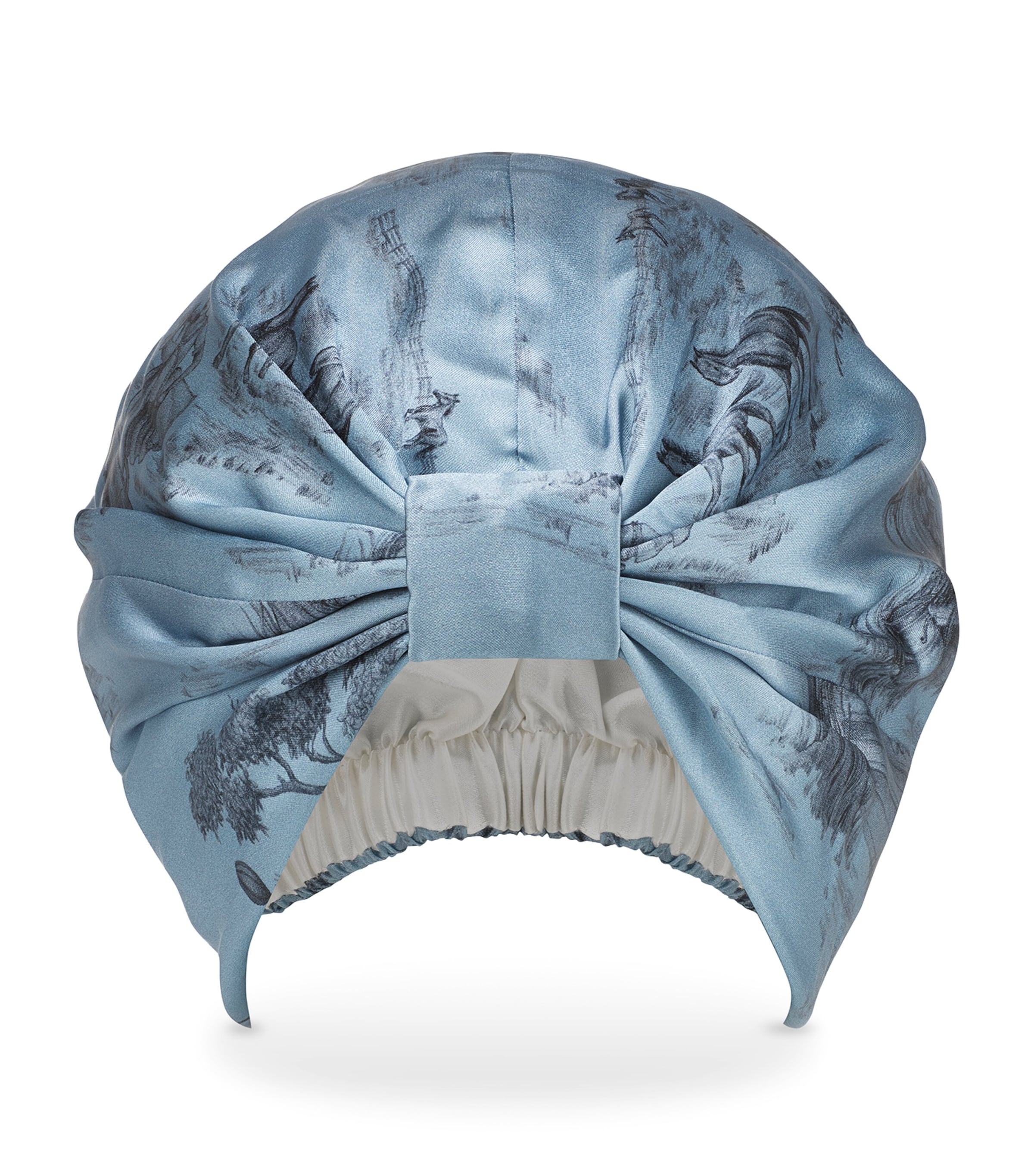 Gingerlily X Sheila Bridges Mulberry Silk Harlem Toile Hair Wrap In Blue
