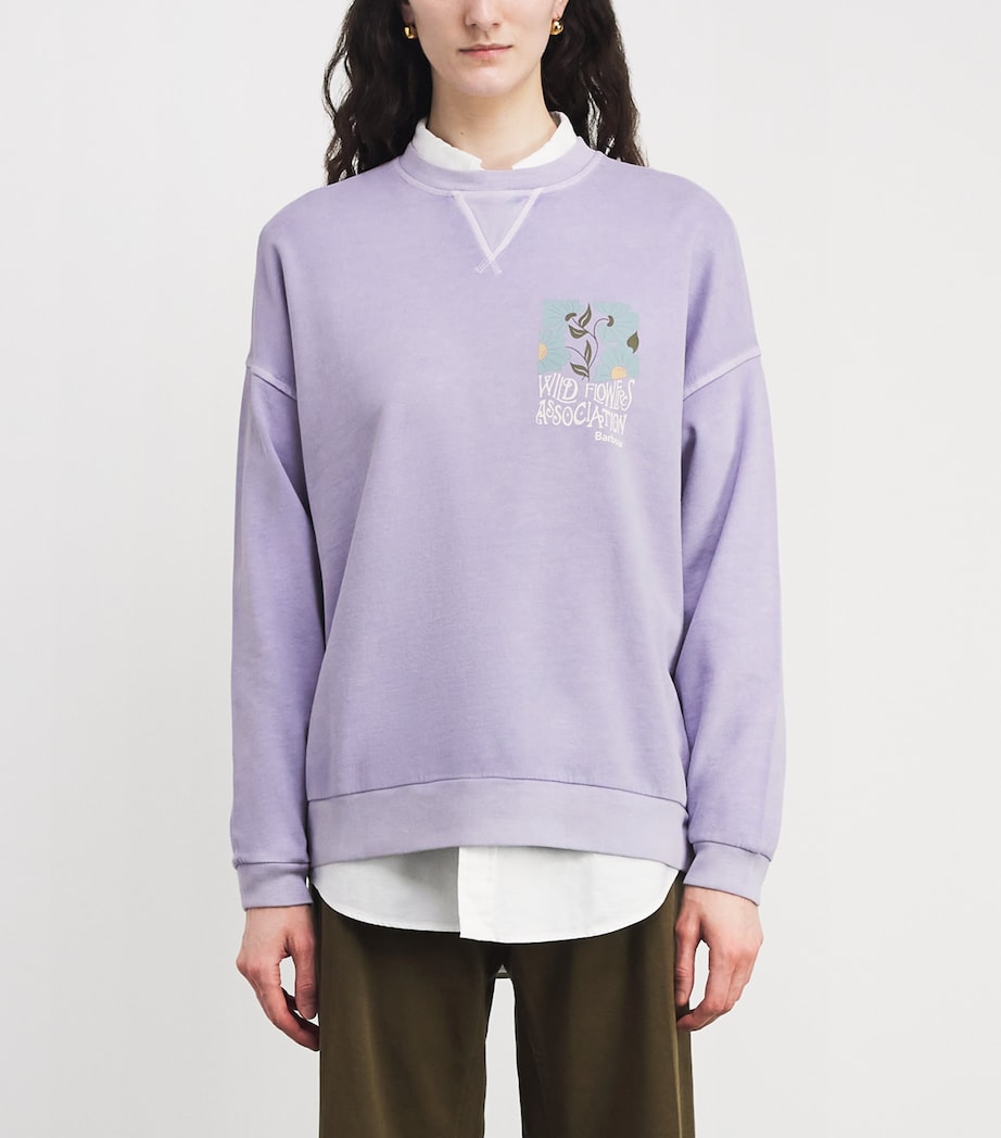 Barbour Womens Cotton Selena Sweatshirt Heather Mist Image 4