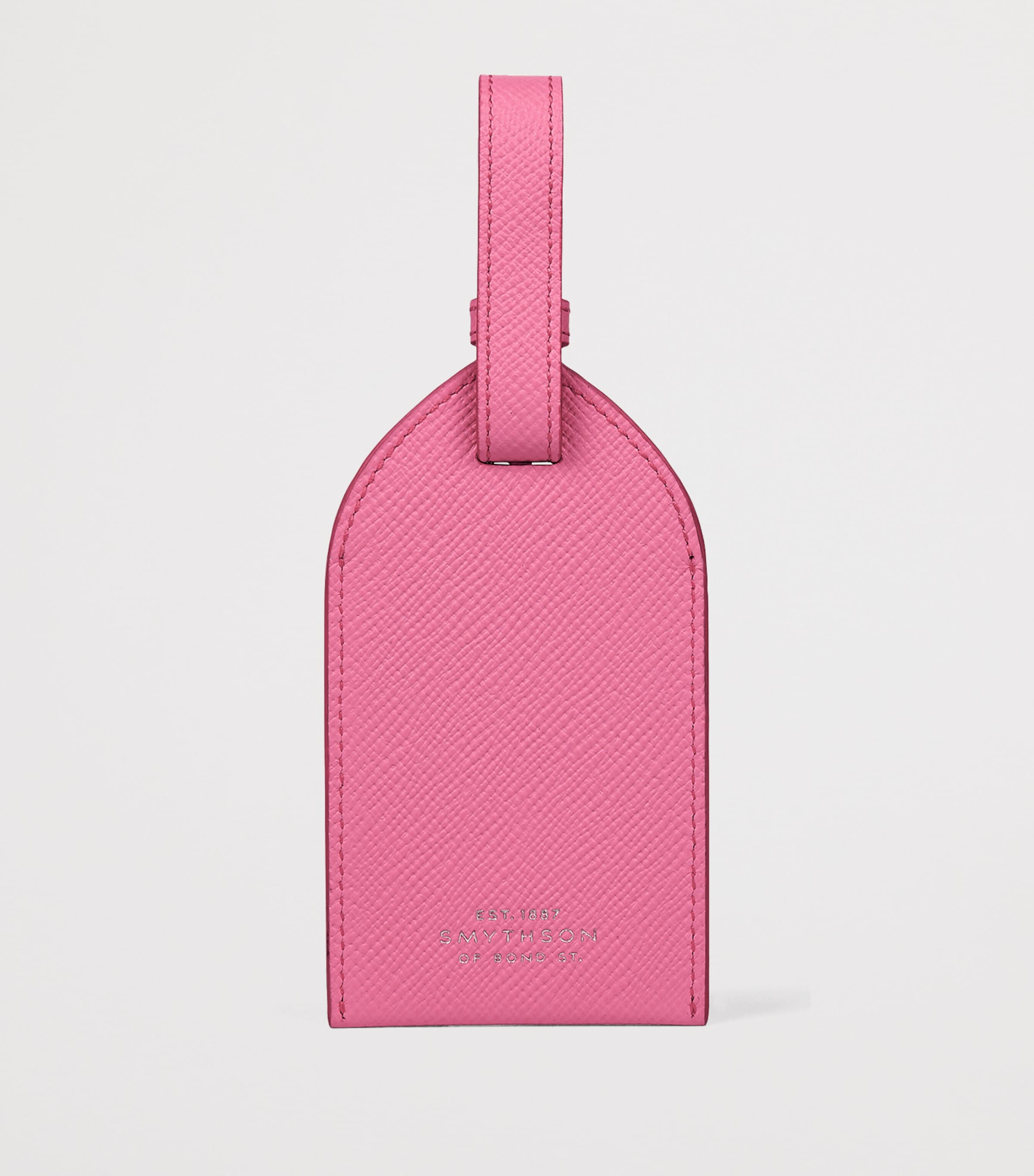 Smythson Panama Leather Luggage Tag Flamingo Image 3
