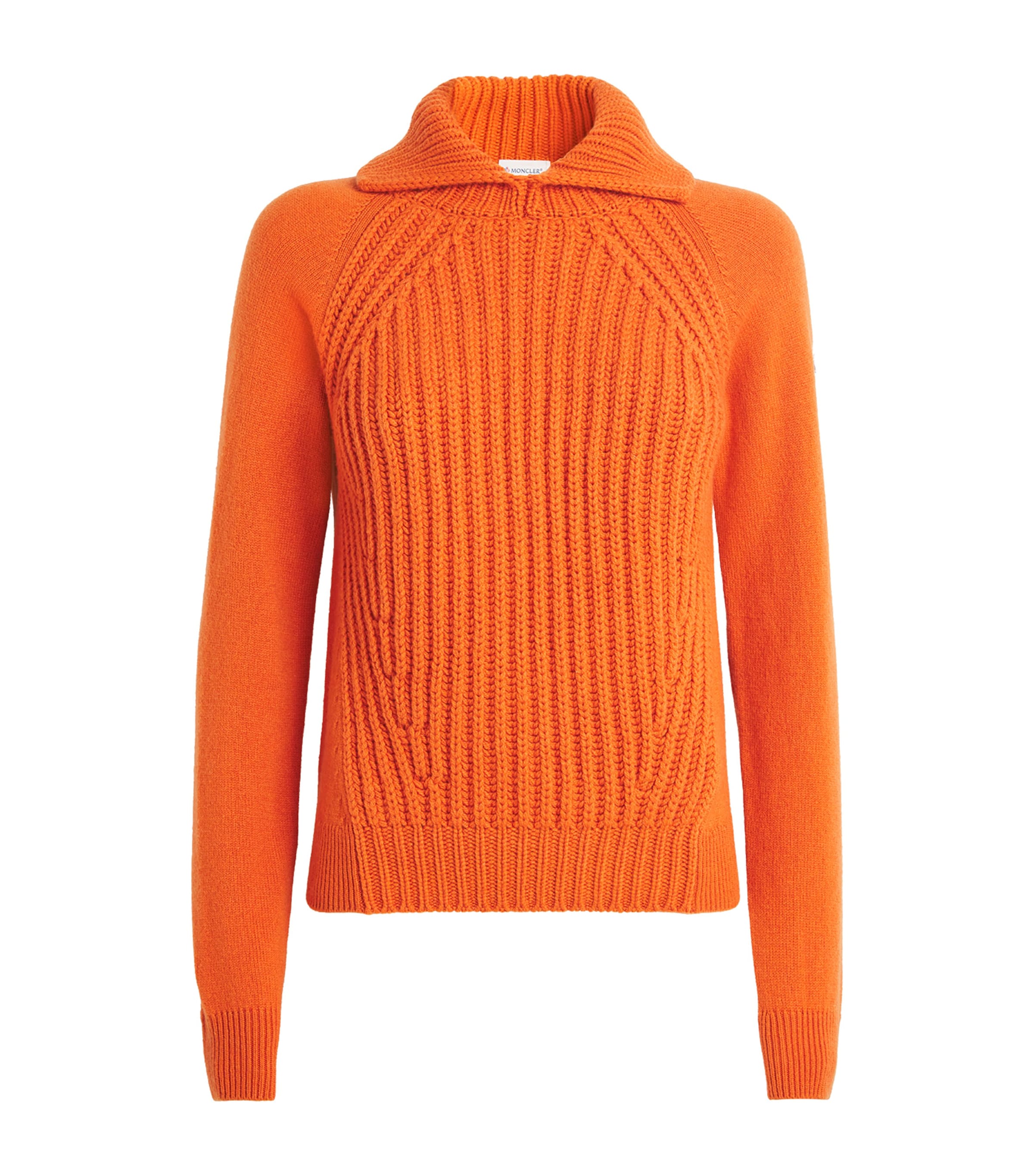 Moncler Ribbed-knit Wool And Cashmere Sweater In Orange