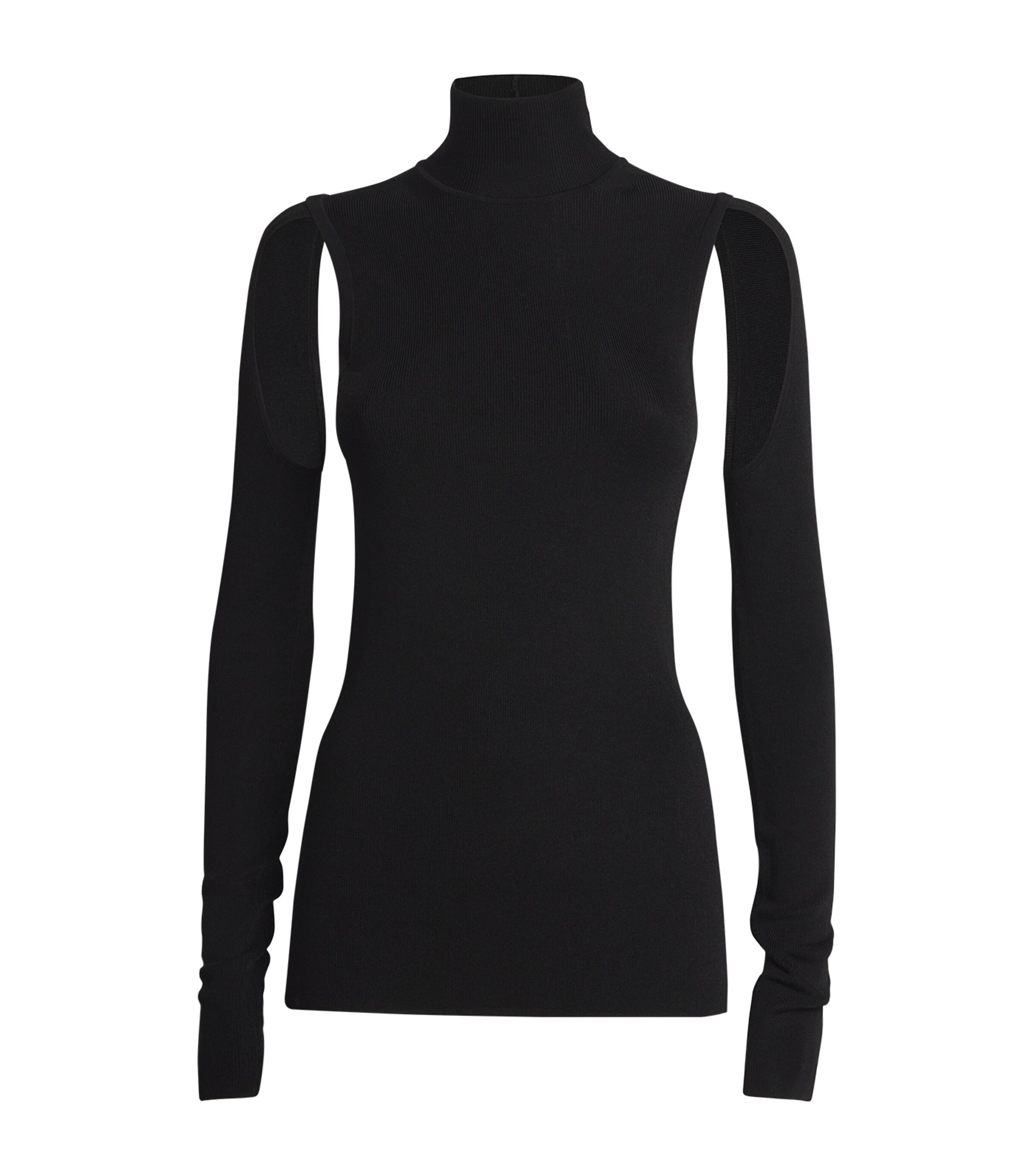 Helmut Lang Air Cut-out Turtleneck Jumper In Black