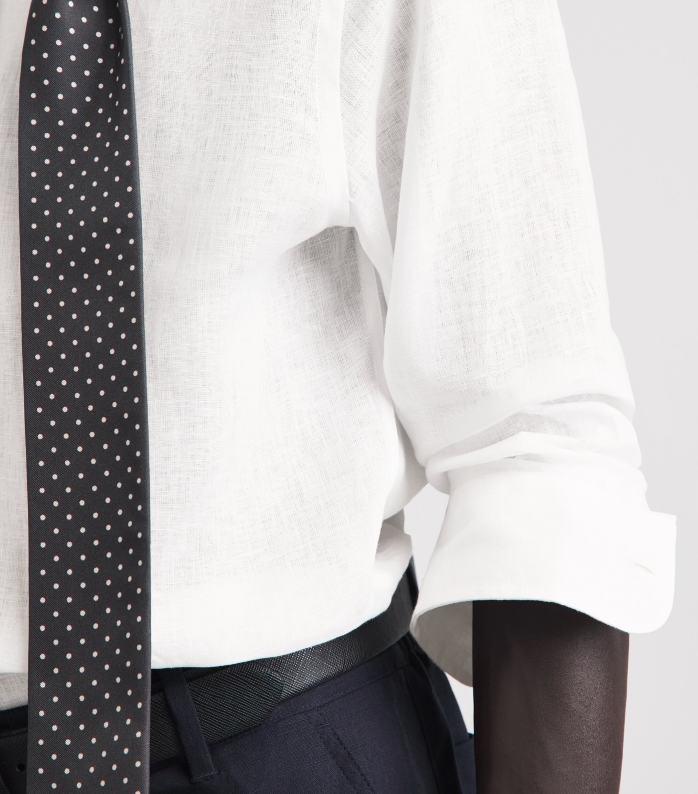 Ralph Lauren Purple Label Mens Linen Shirt Optic White Image 3
