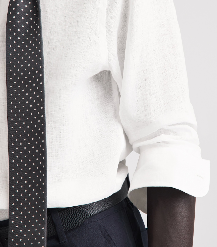 Ralph Lauren Purple Label Mens Linen Shirt Optic White Image 3