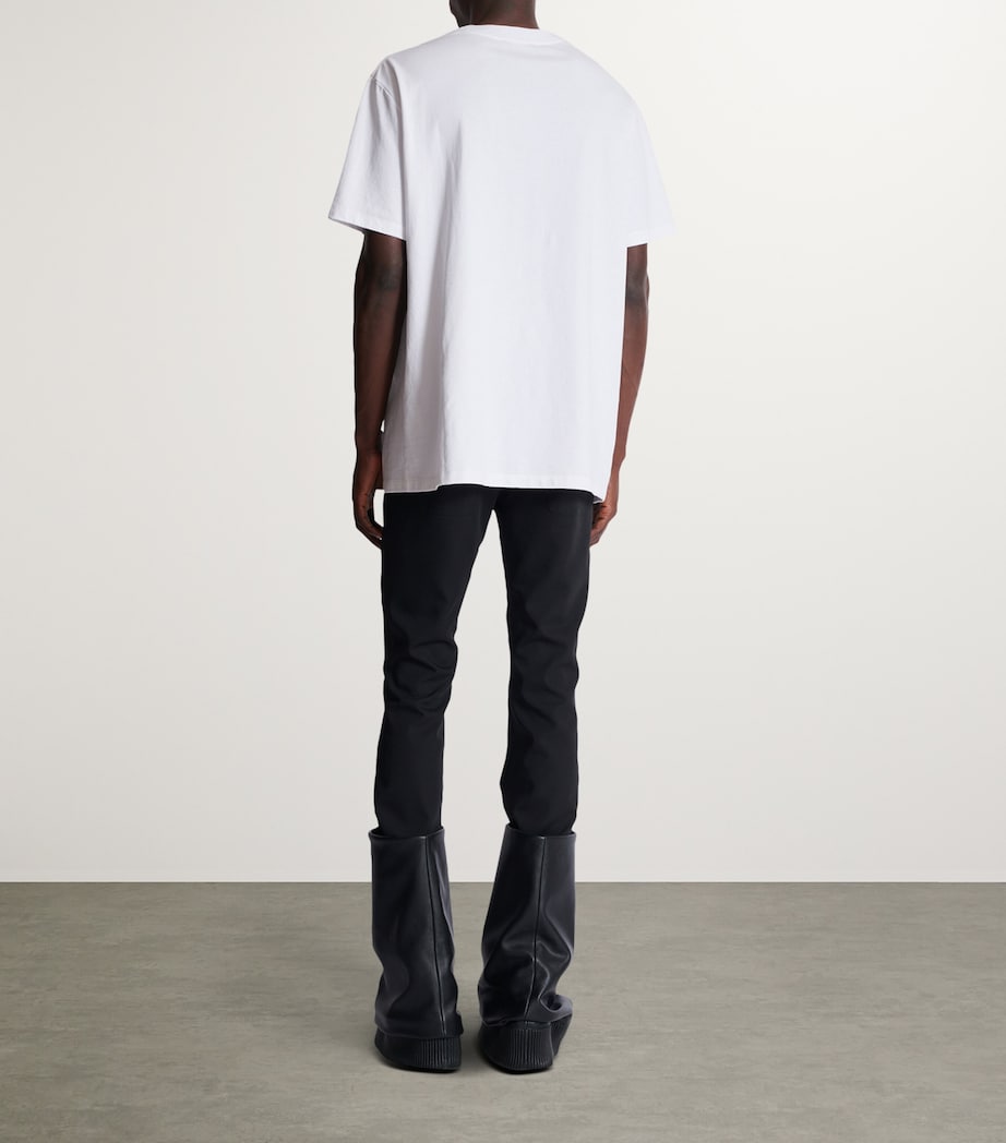 Cotton Logo Print T-Shirt GAB BLANC/NOIR Image 3