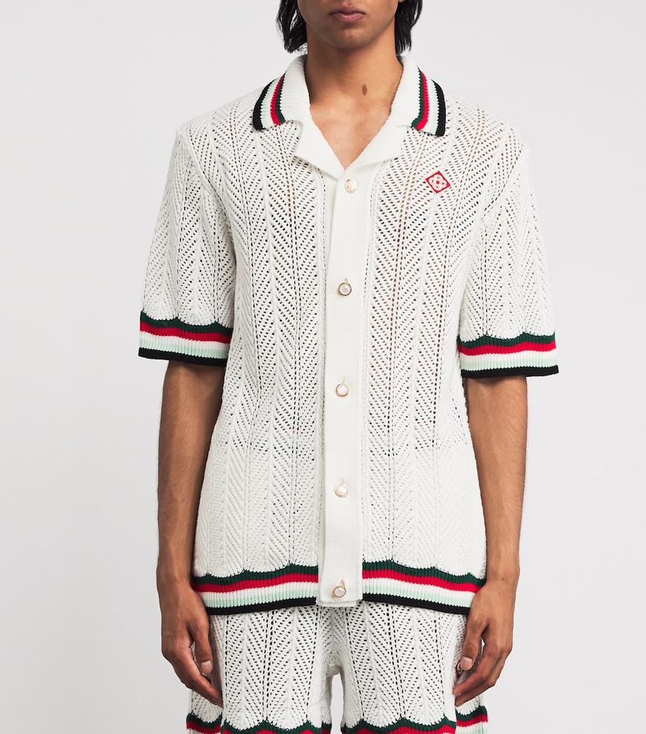 Cotton Chevron Crochet Shirt MONTAGNE ONDULÉE Image 3