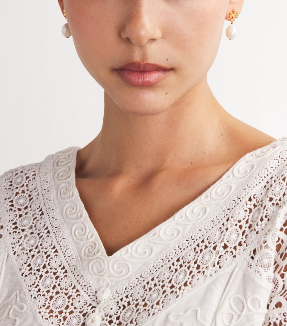 Kira Pearl Drop Earrings TORY GOLD / IVORY Image 5