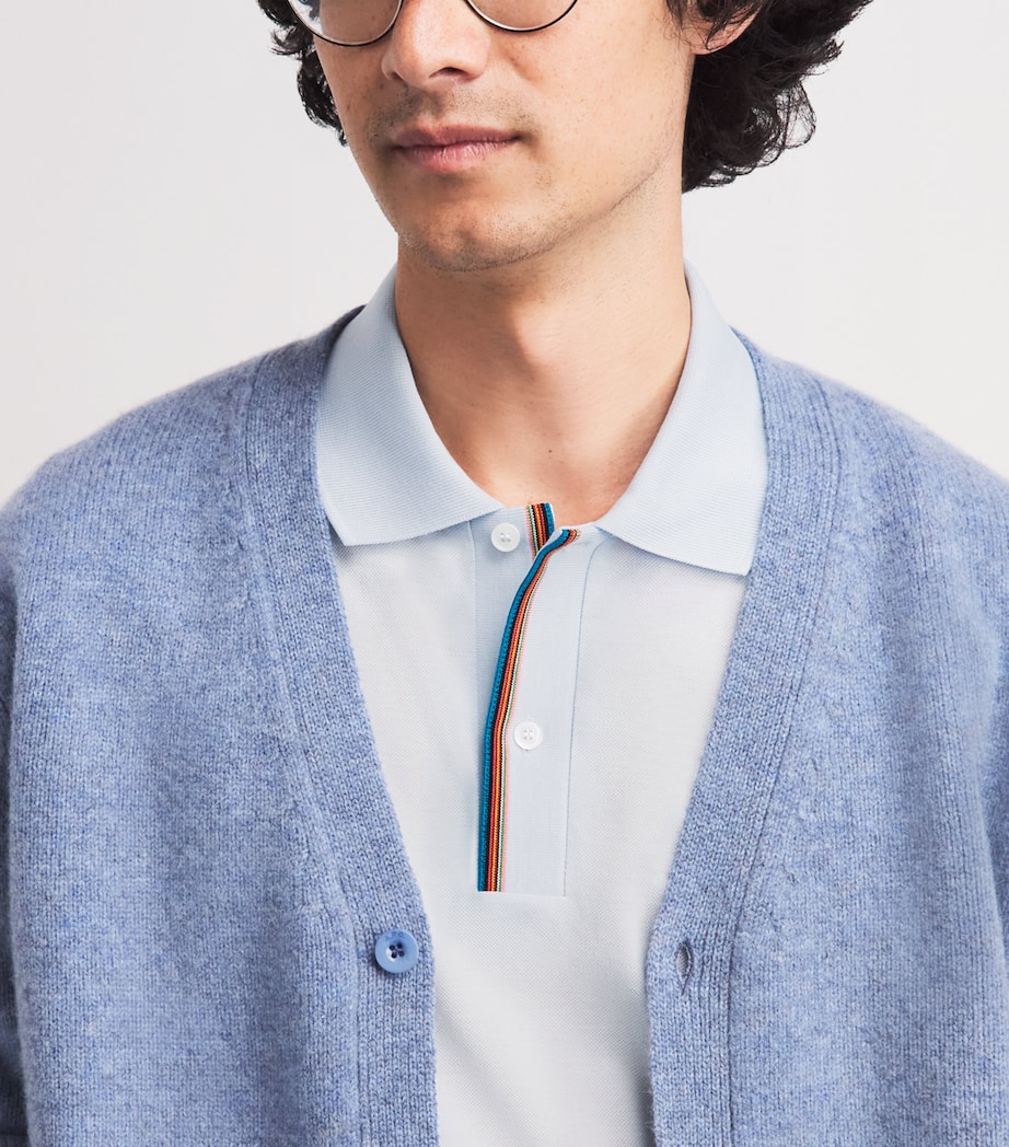 Paul Smith Mens Artist Stripe Polo Shirt Blue Image 3
