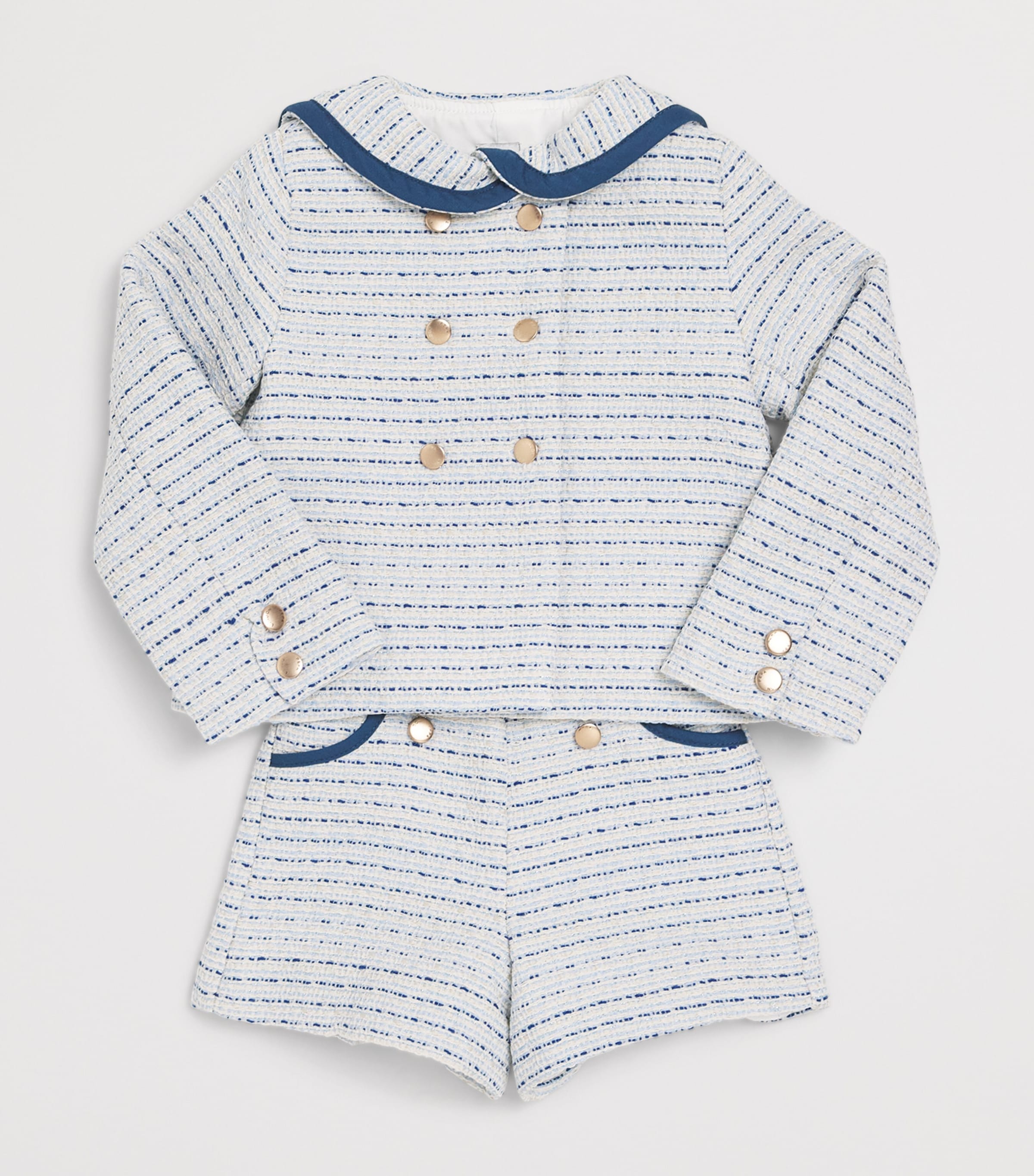 PEPA LONDON Tweed Brighton Jacket (18 Months-4 Years) Blue Image 3