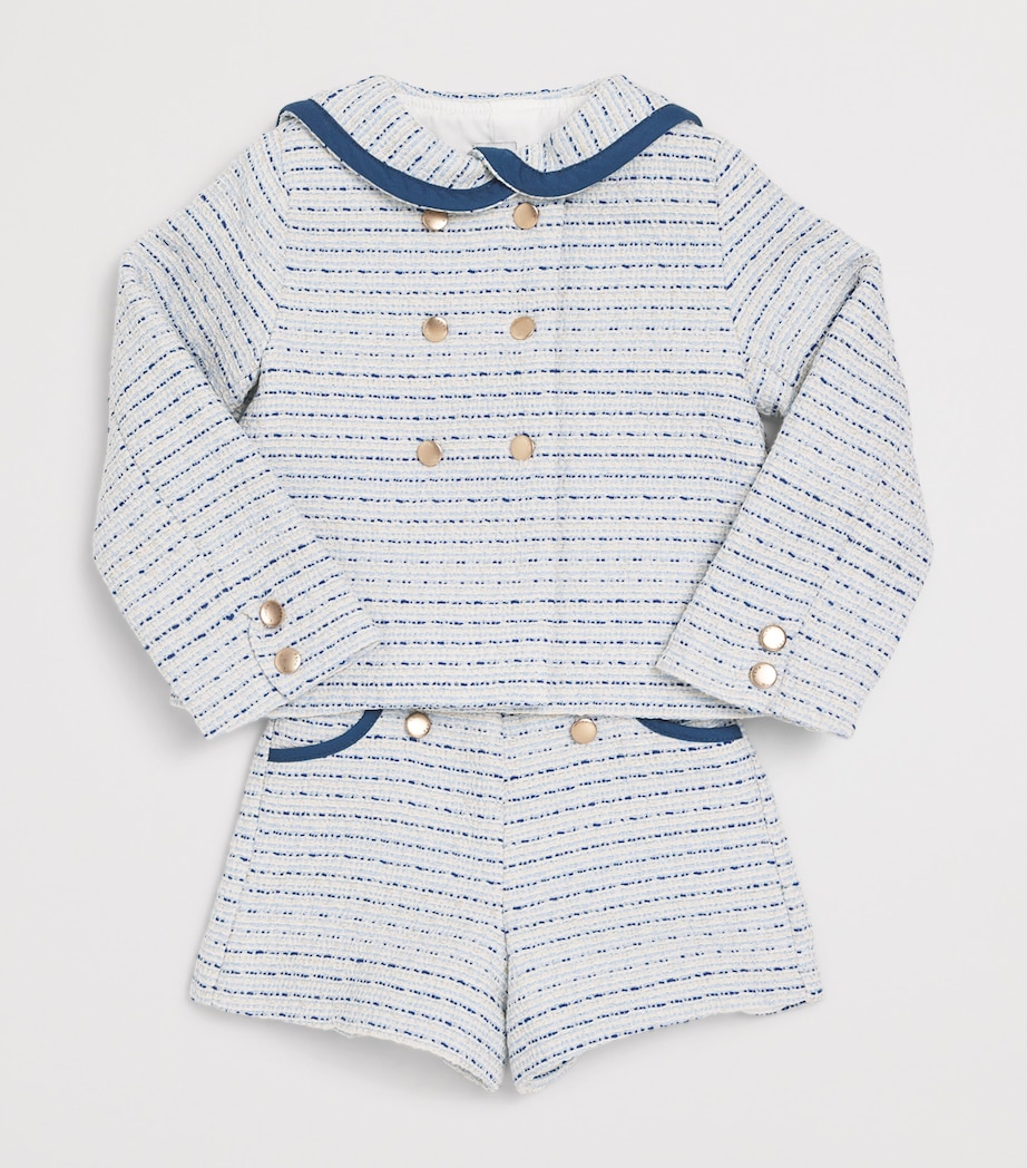 PEPA LONDON Tweed Brighton Jacket (18 Months-4 Years) Blue Image 3