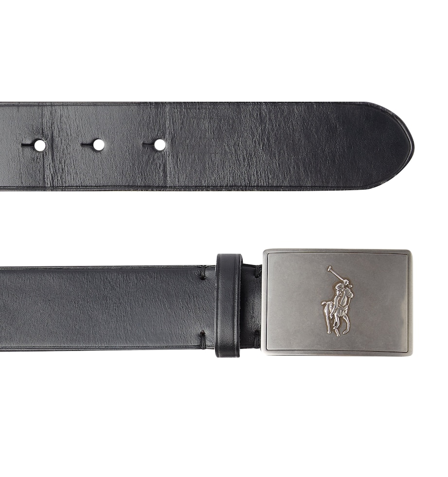 Leather Polo Pony Belt BLACK Image 6