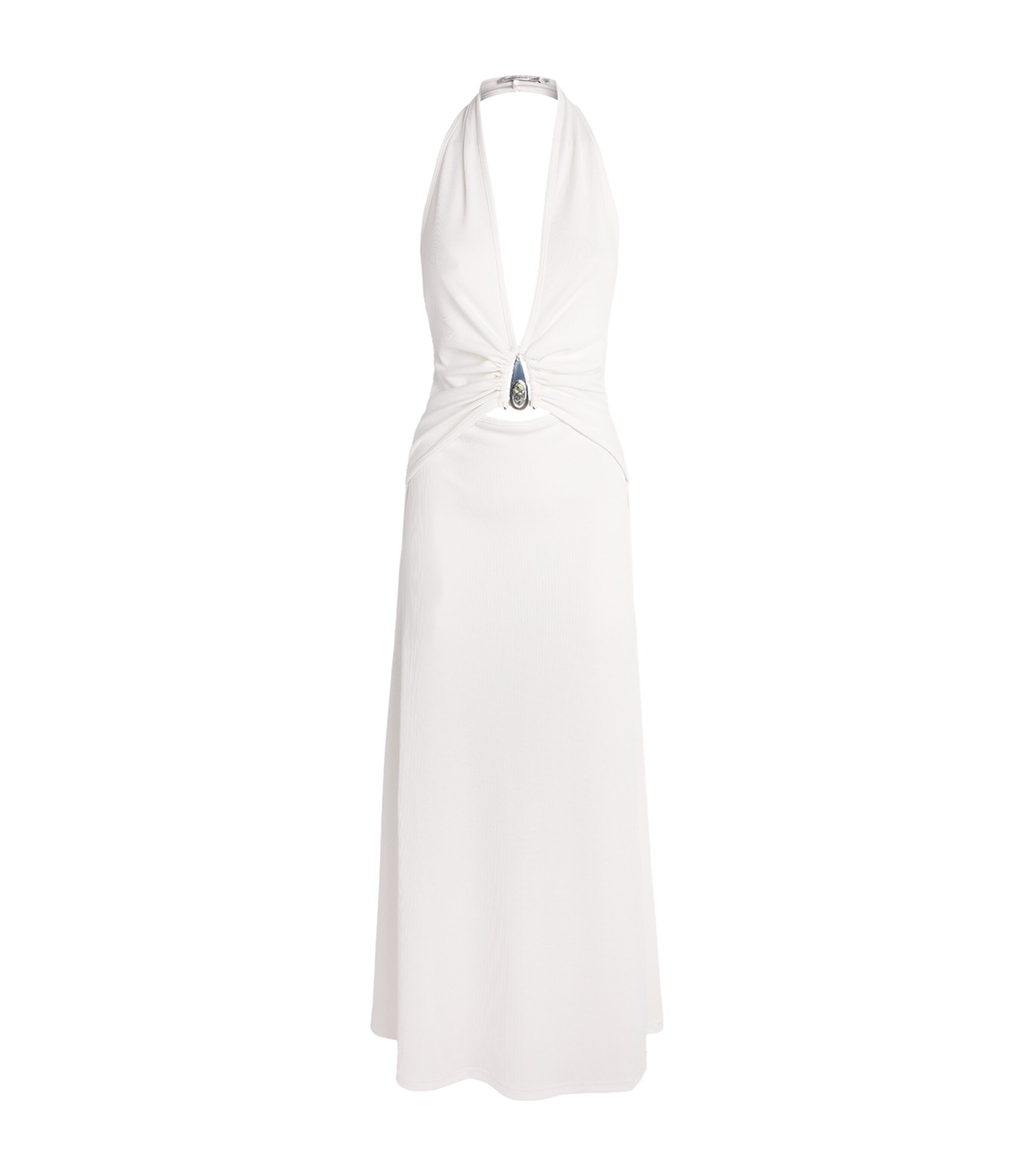 Christopher Esber Womens Halterneck Pendant Maxi Dress White Image 1