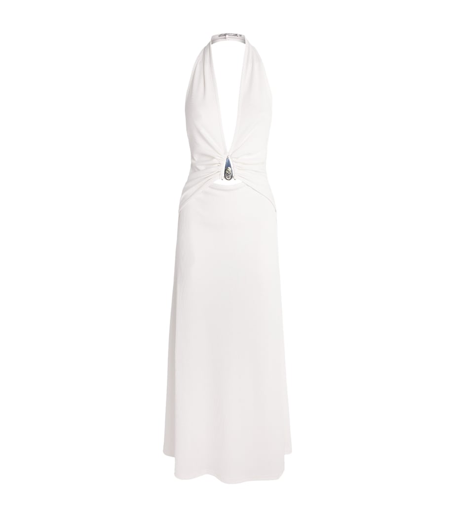 Christopher Esber Womens Halterneck Pendant Maxi Dress White Image 1