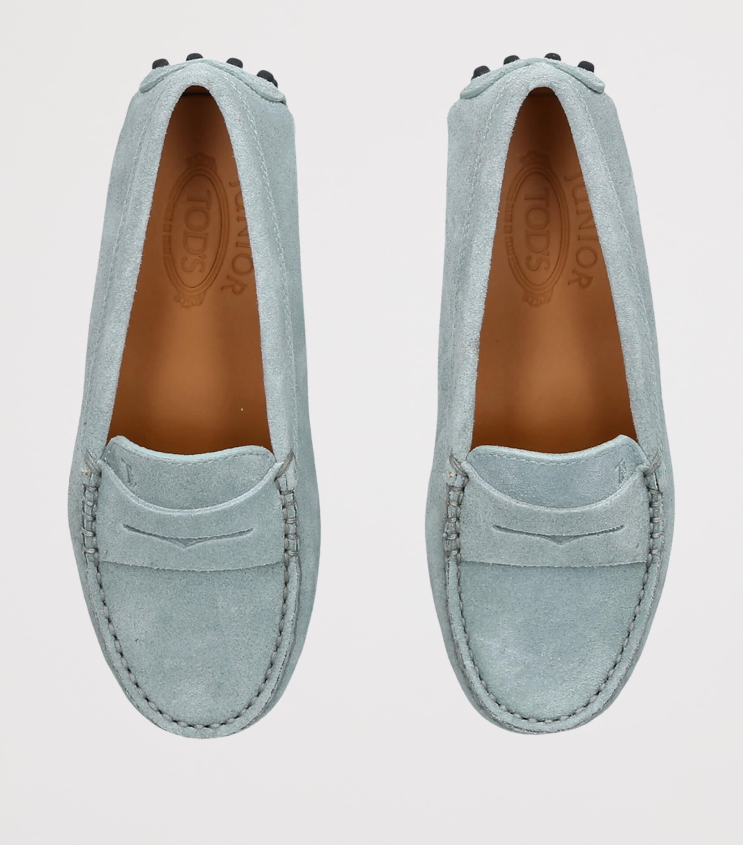 Tod's Suede Gommini Loafers Pale Blue Image 3