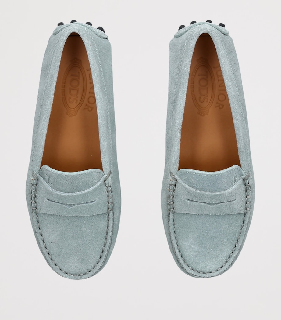 Tod's Suede Gommini Loafers Pale Blue Image 3
