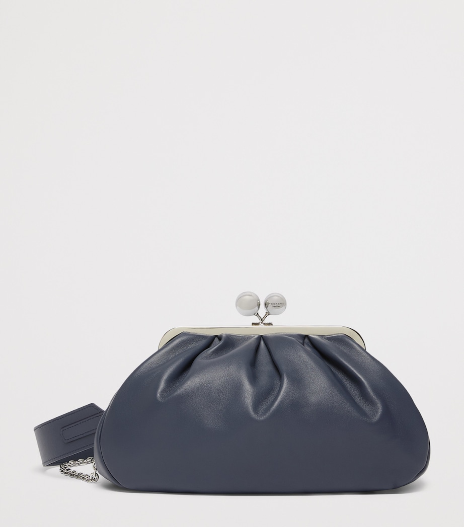 Weekend Max Mara Medium Leather Pasticcino Clutch Bag Ultramarine Image 2