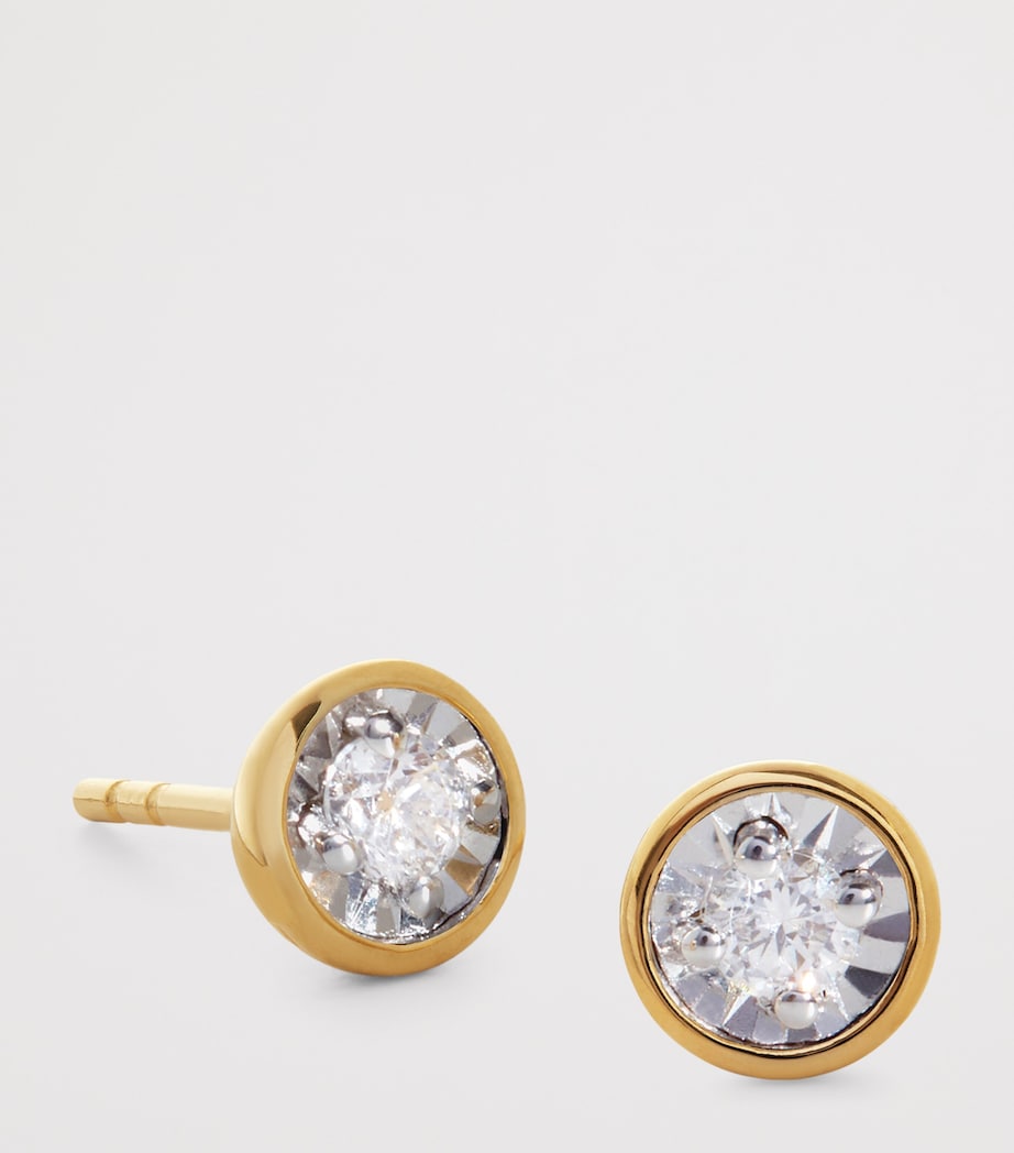 Gold Vermeil and Diamond Essentials Solitaire Stud Earrings 18K GOLD VERMEIL Image 2