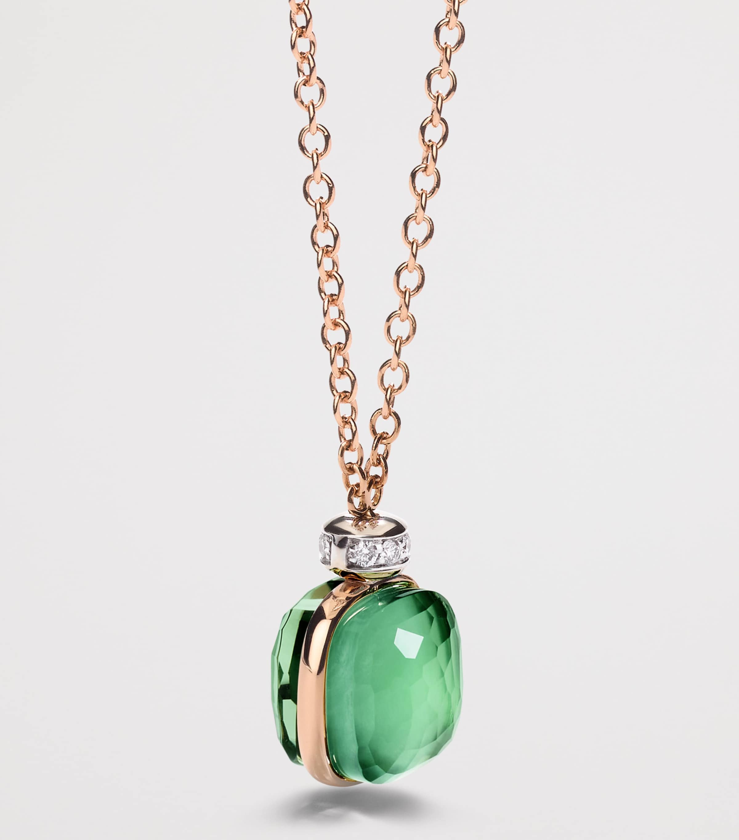 Pomellato Mixed Gold, Diamond, Prasiolite and Agate Nudo Necklace Bpaav Image 4