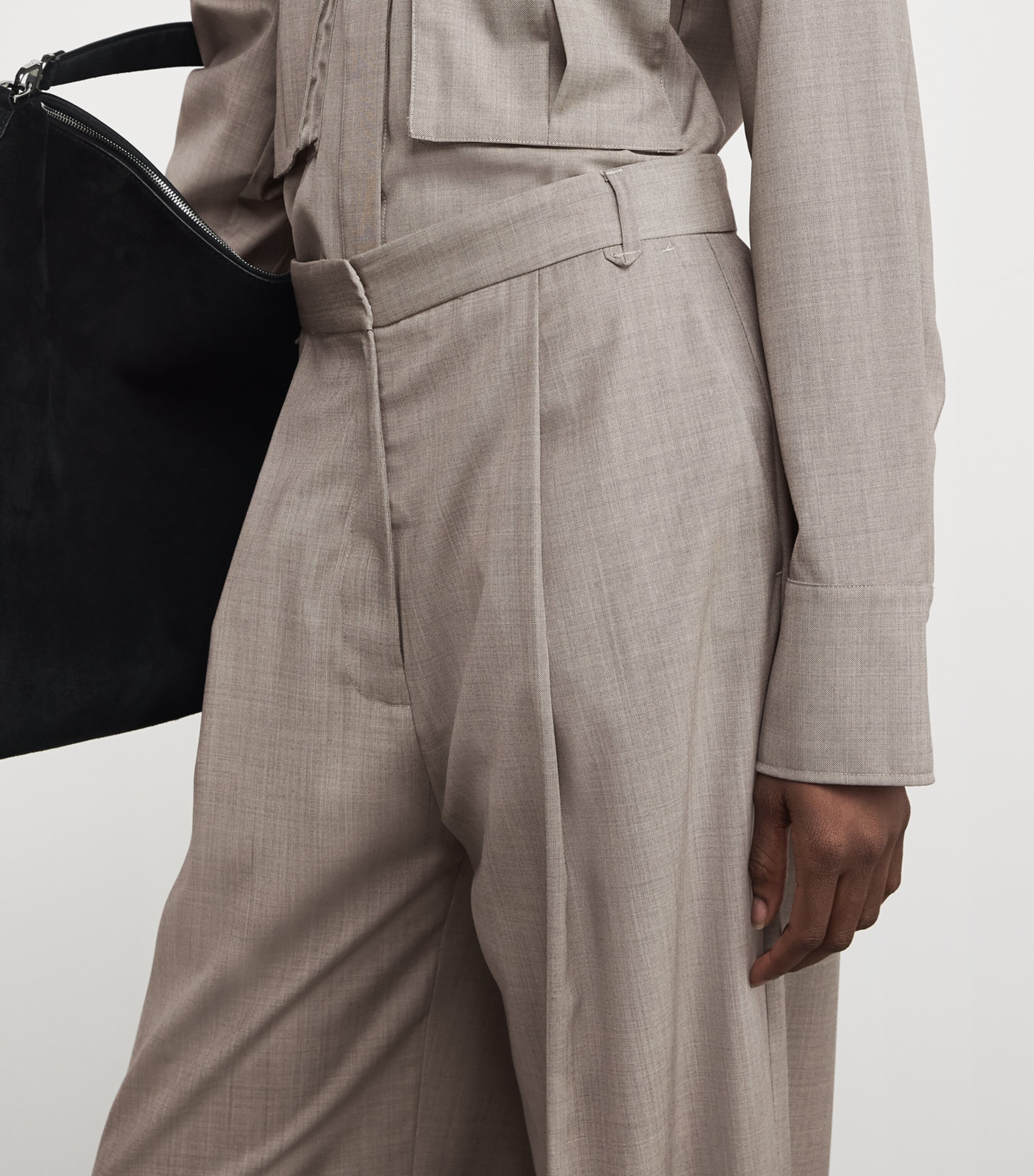 Wool-Blend Drew Straight Trousers M00 MOTTLED STONE Image 6