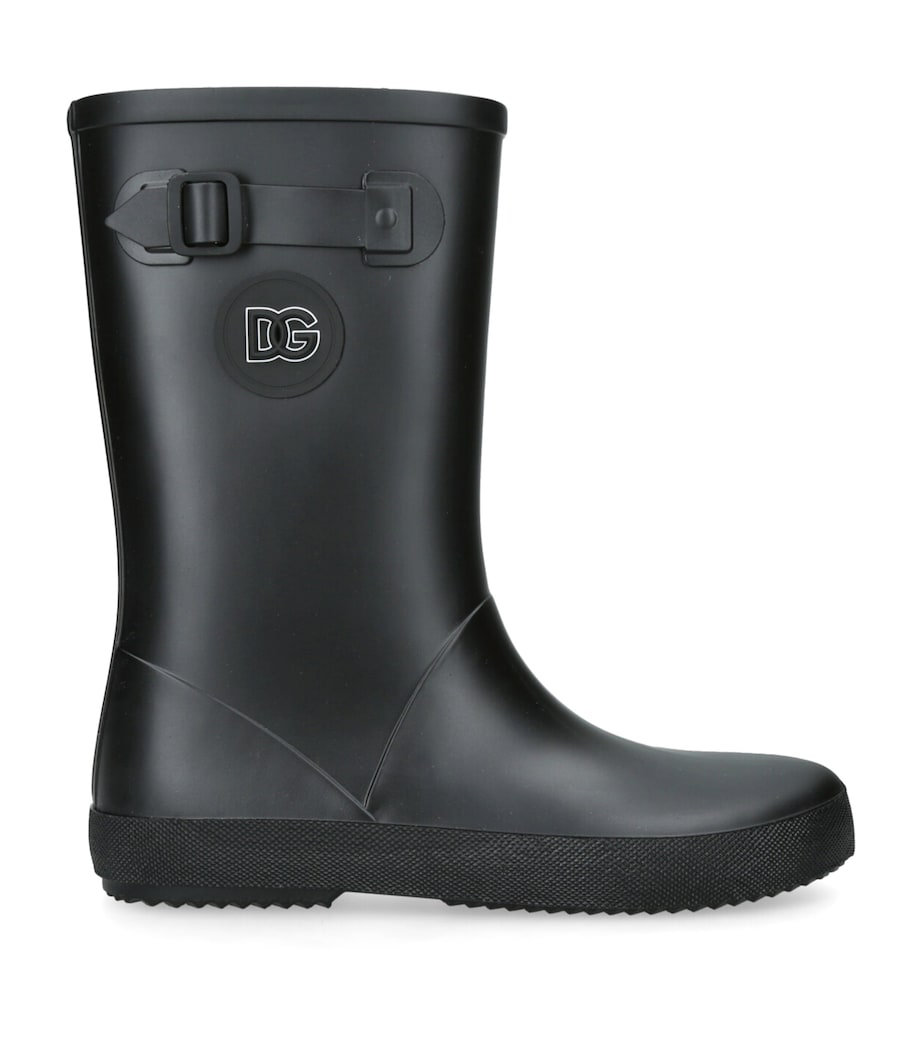 Rubber Logo Boots BLACK Image 1