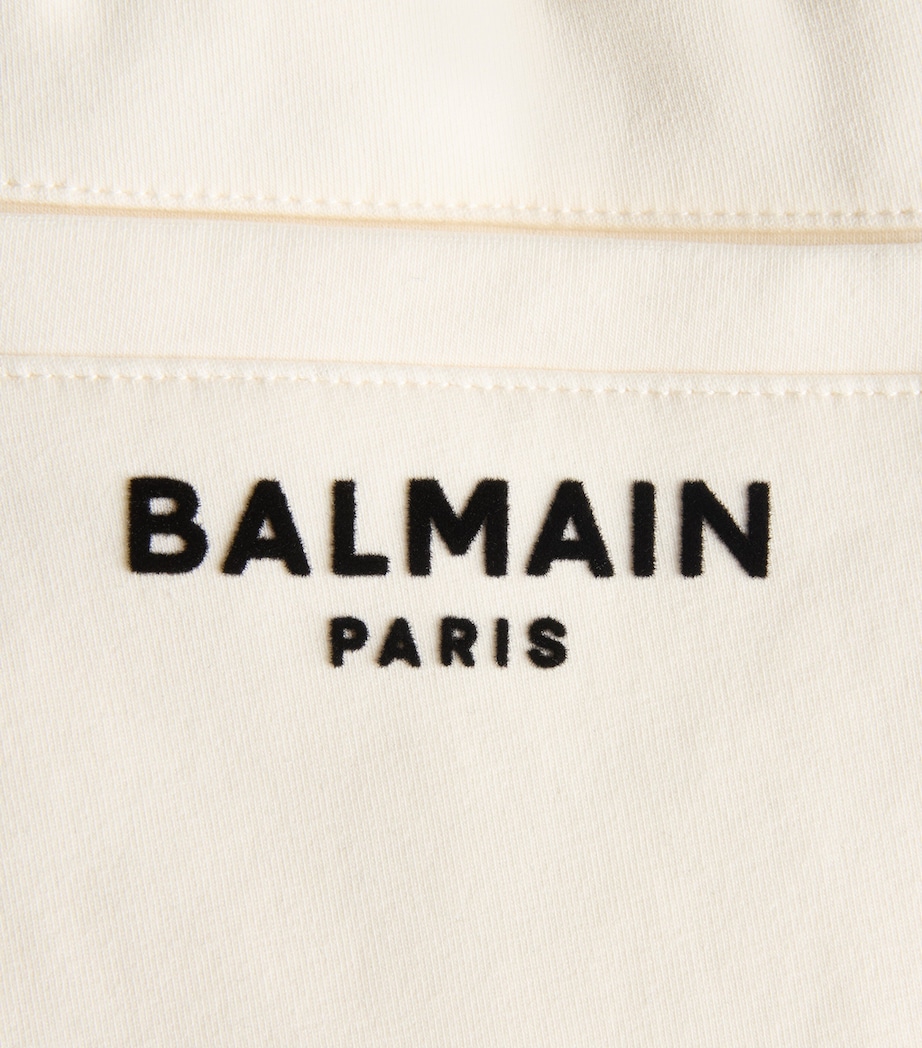Balmain Kids Cotton Sweatpants (6-14 Years) Ivory/black Image 2