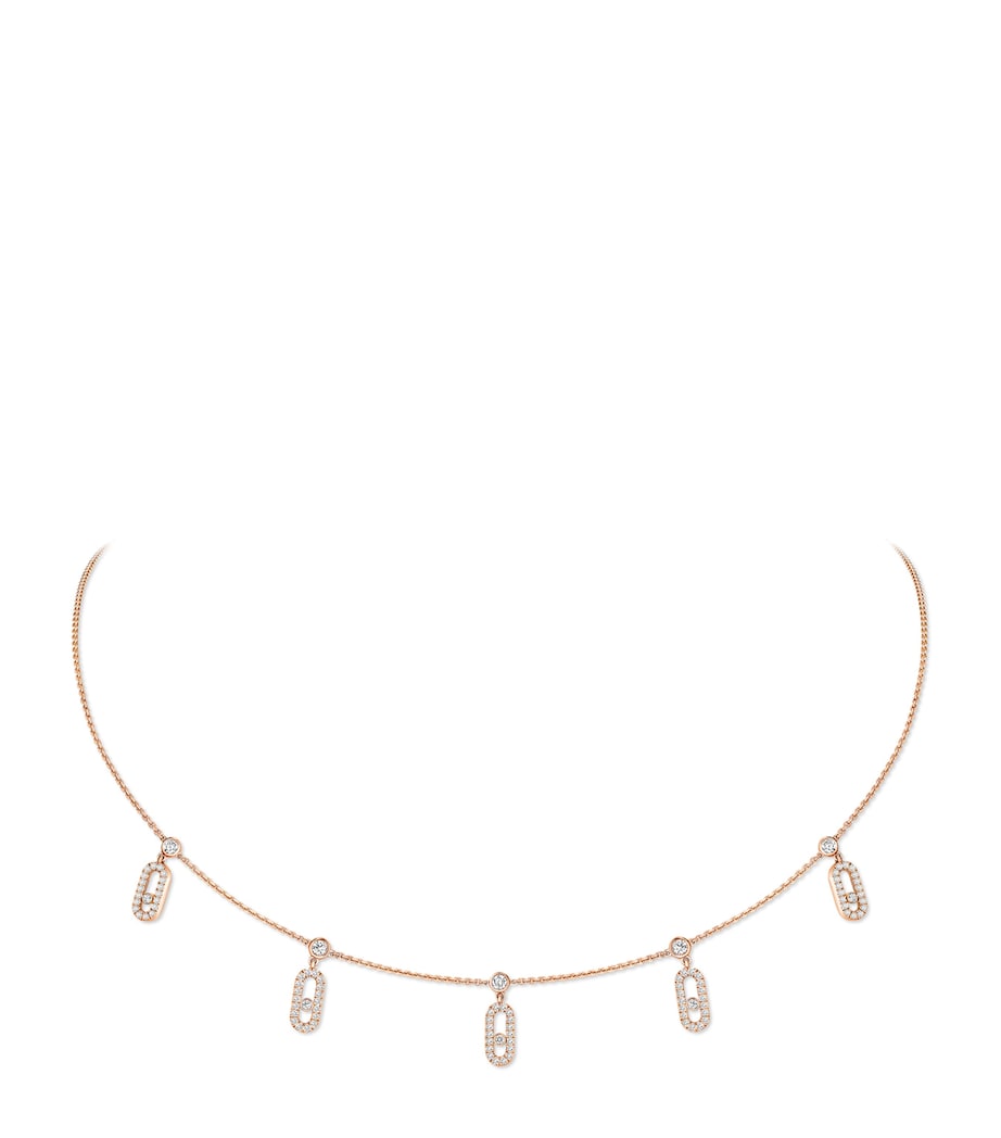 Messika Move Uno Pink Gold and Diamond Pavé Necklace (0.61ct) Pink Gold Image 1