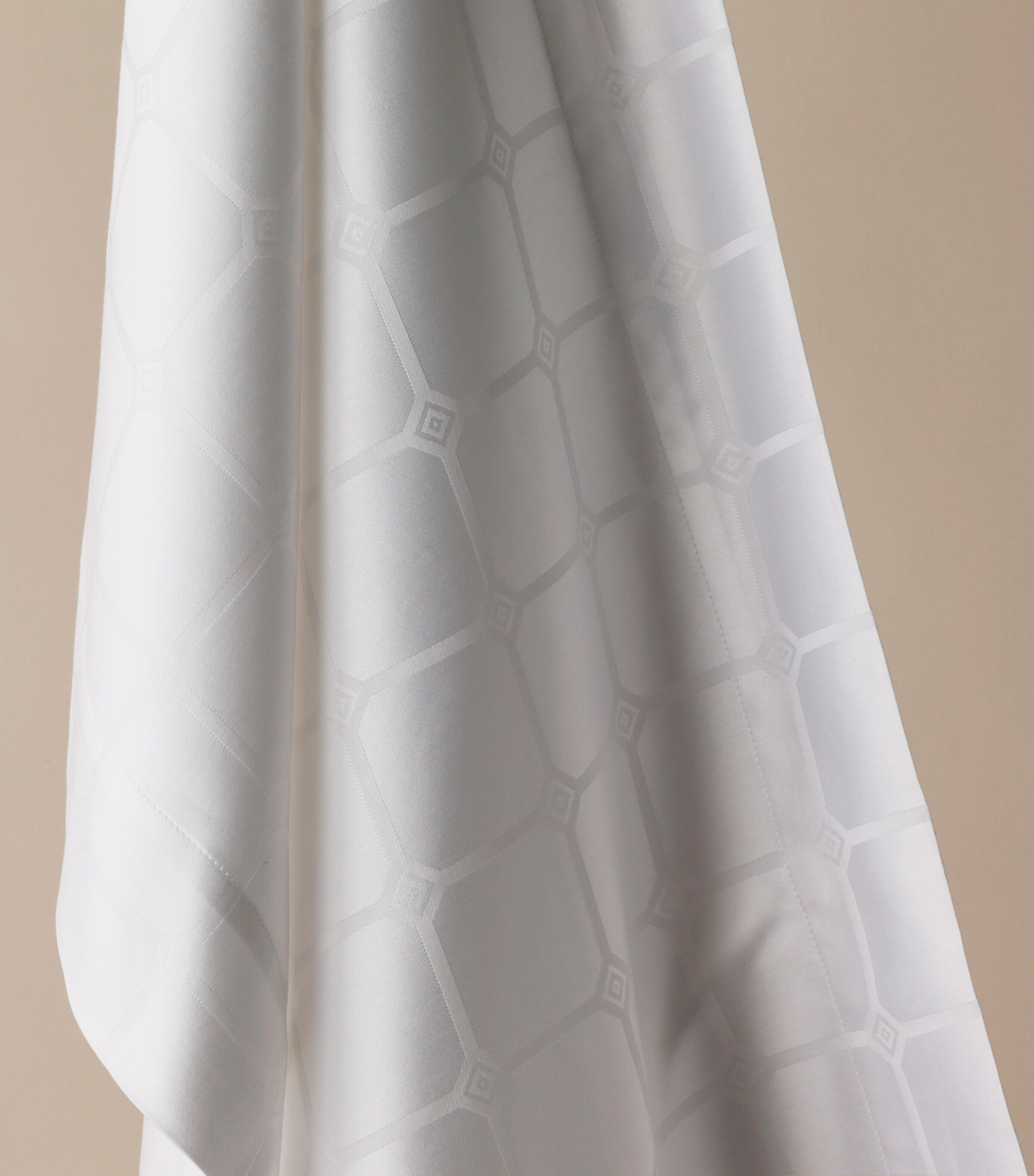 The Trellis Super King Jacquard Duvet Cover Set (260cm x 220cm) WHITE Image 4