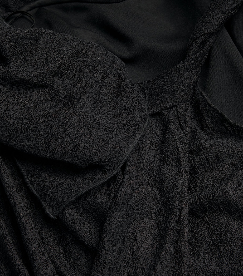 Lace Aperture Midi Dress DBLK BLACK Image 5