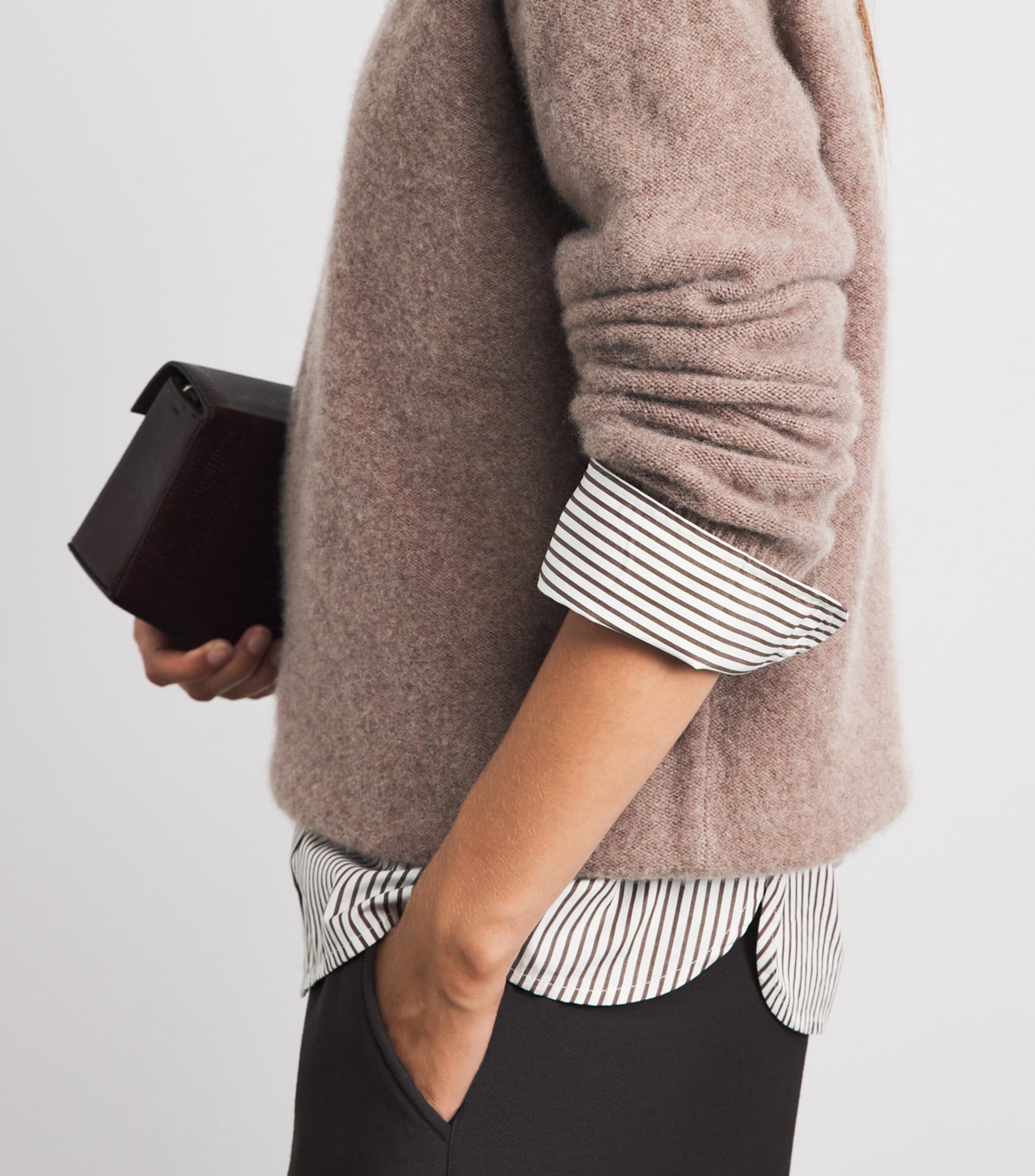 Vince Womens Boiled Cashmere Sweater H Doe Image 3