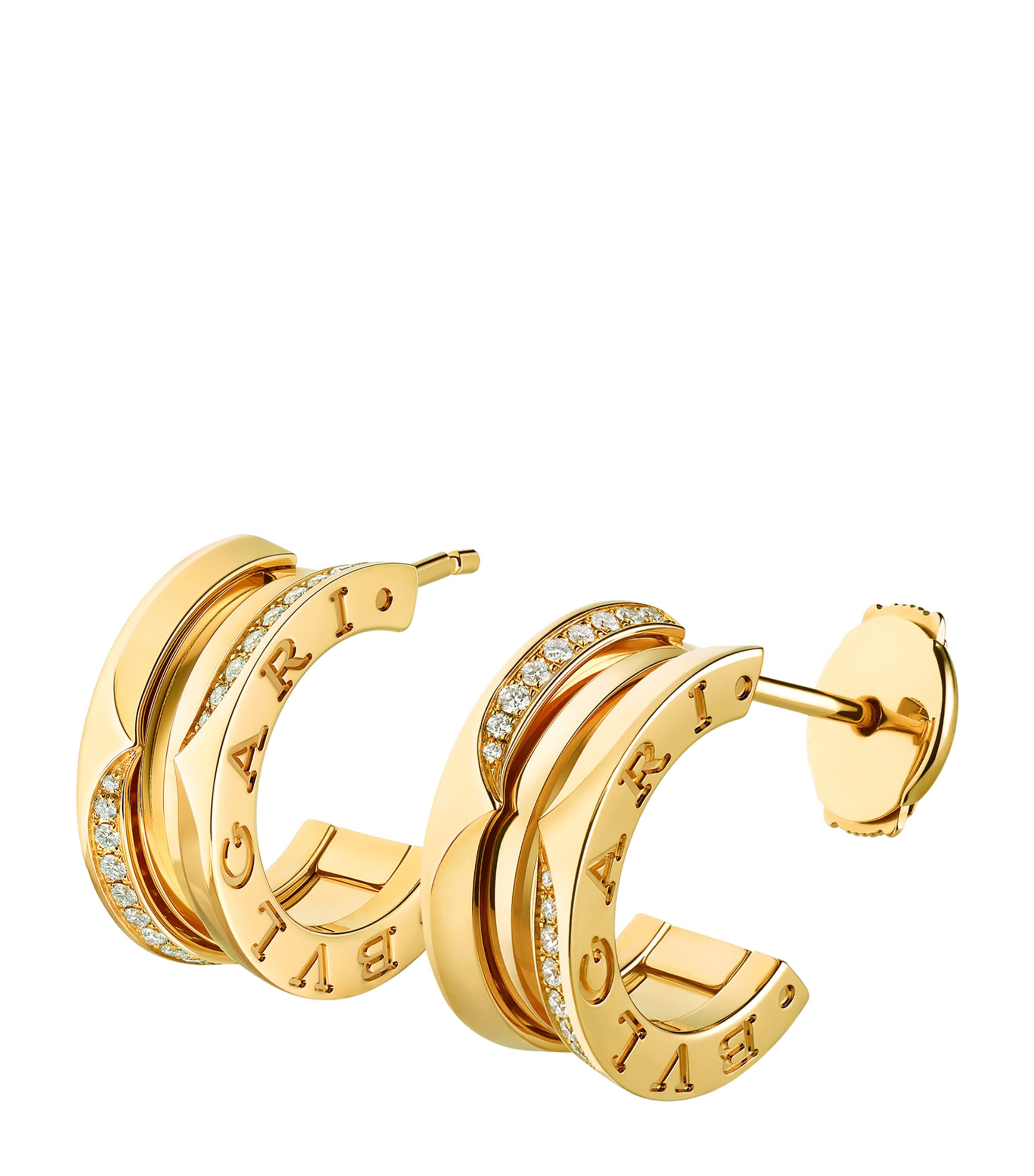 Bvlgari Yellow Gold and Diamond B.zero1 Earrings Yellow Gold Image 1